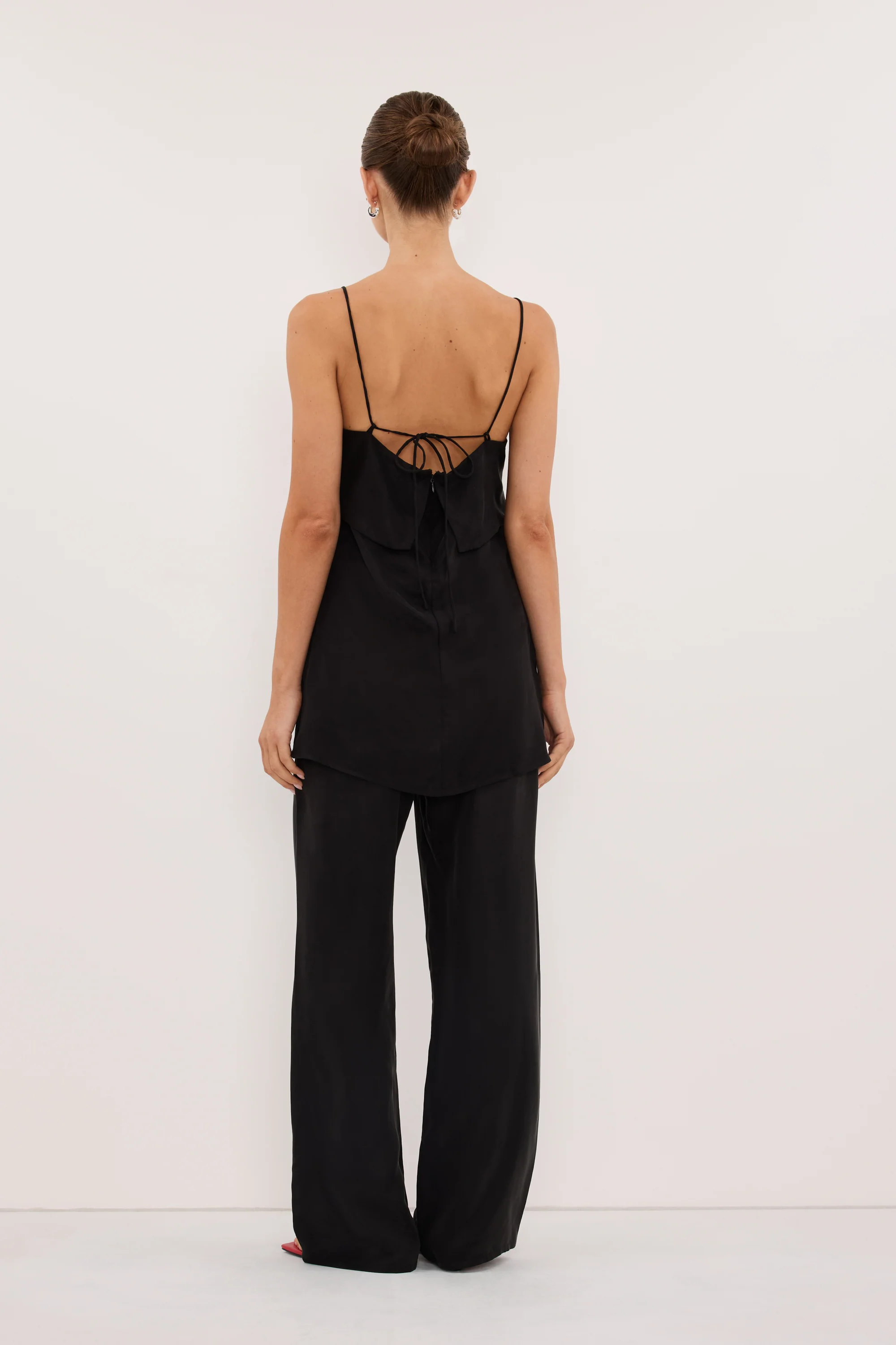 ADDIE BLACK CUPRO DRAWSTRING PANT - Image 3