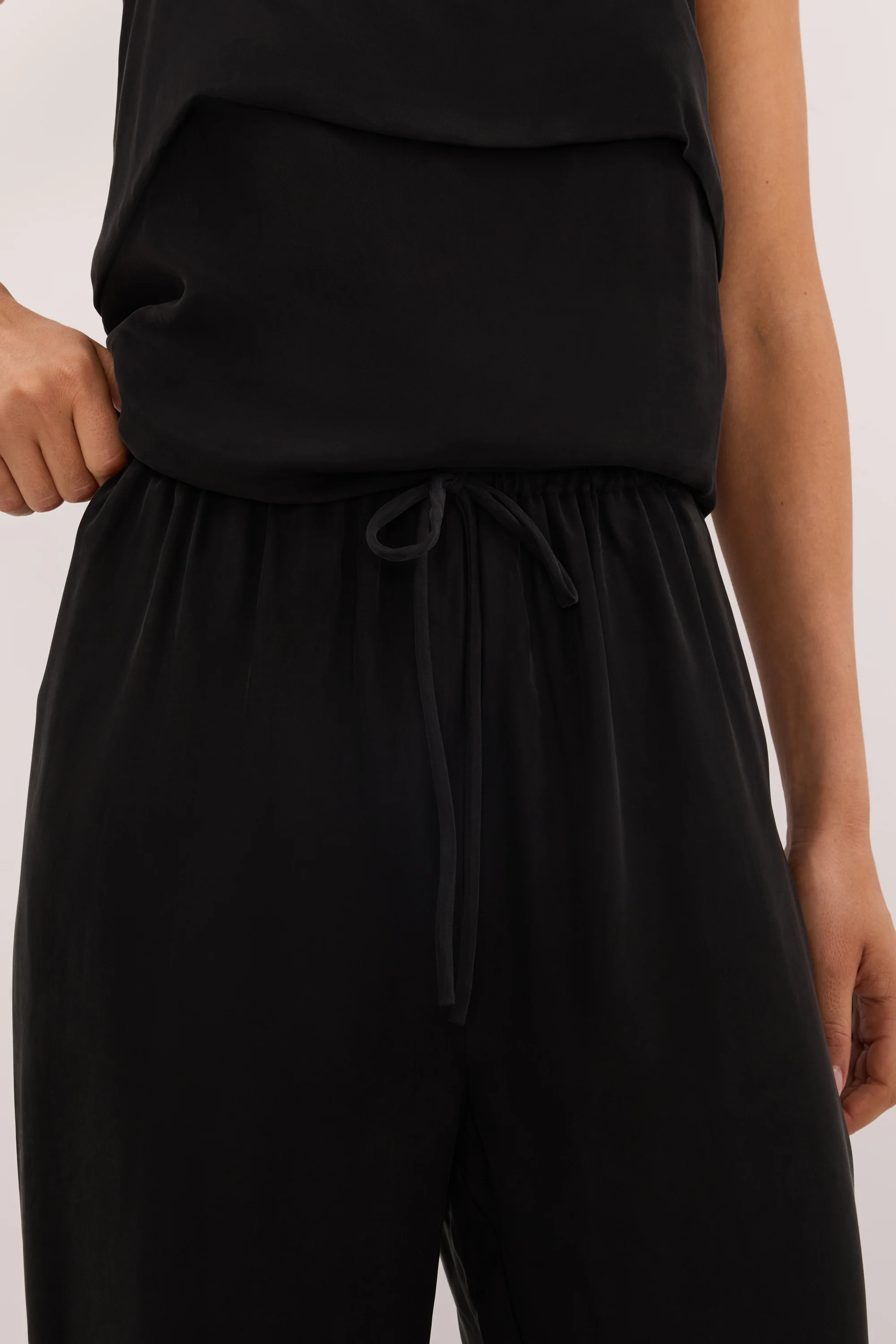 ADDIE BLACK CUPRO DRAWSTRING PANT - Image 5