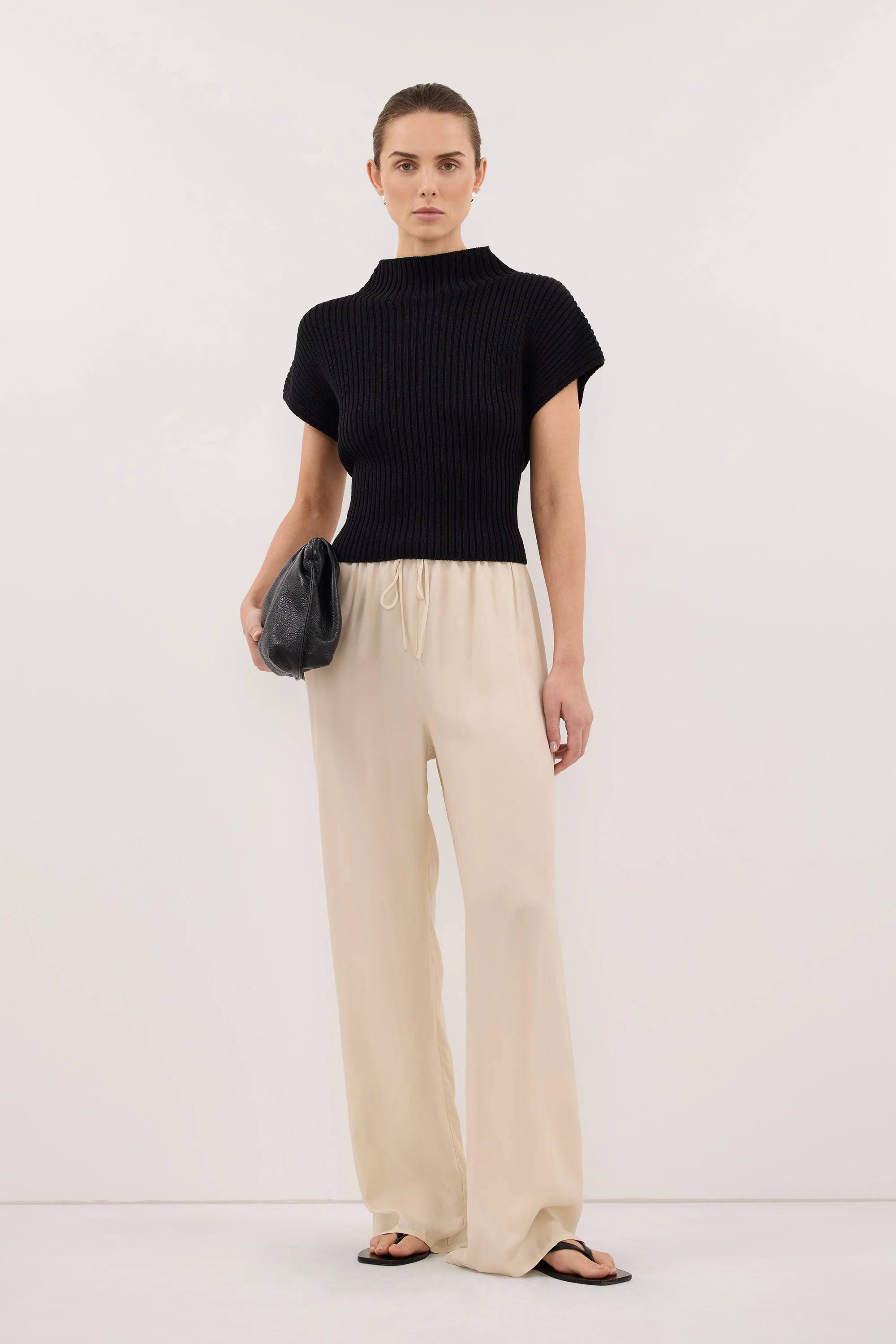 ADDIE STRAW CUPRO DRAWSTRING PANT - Image 3