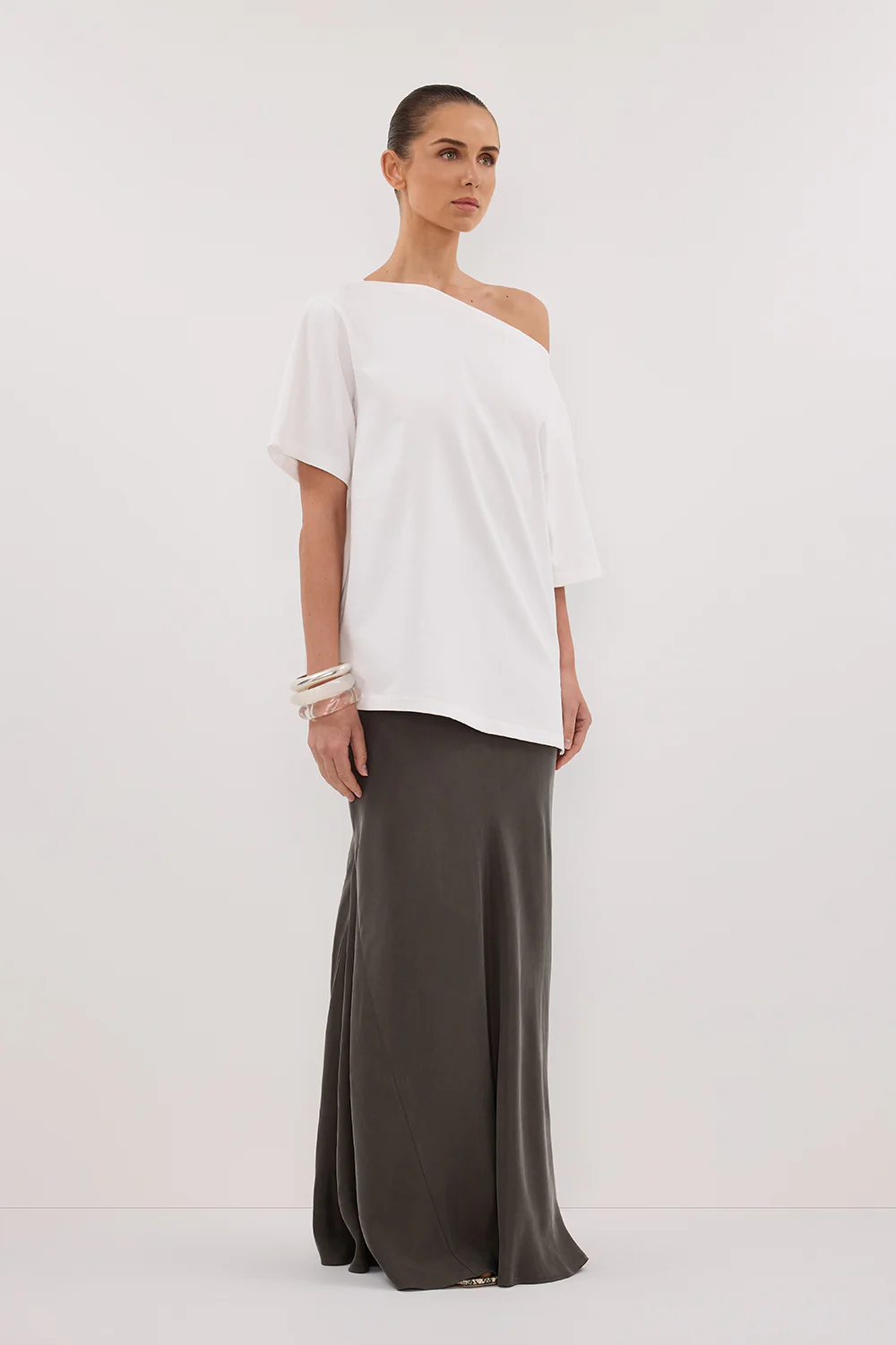 ADDISON PETROL BIAS CUPRO MAXI SKIRT - Image 3