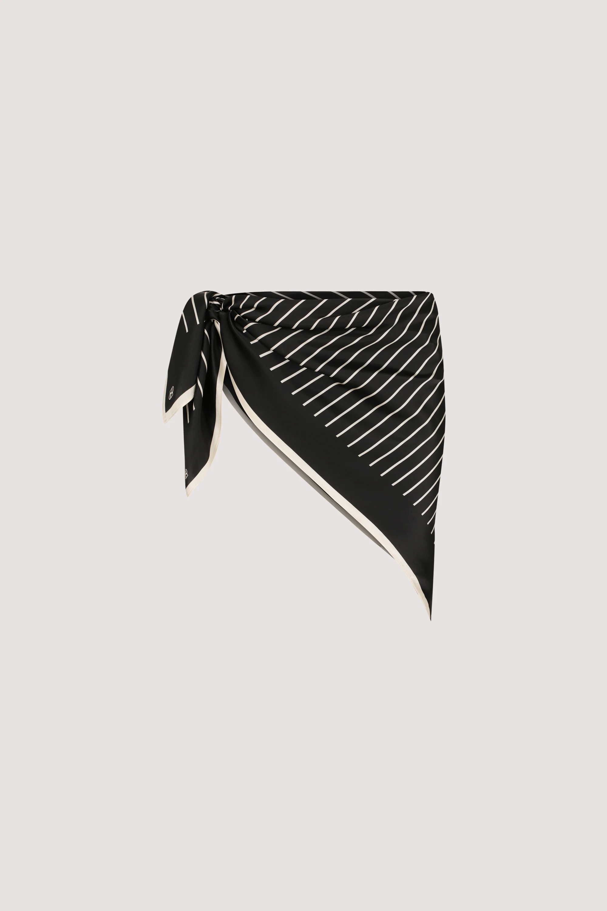 ADRIENNE BLACK SILK PRINT SCARF - Image 8