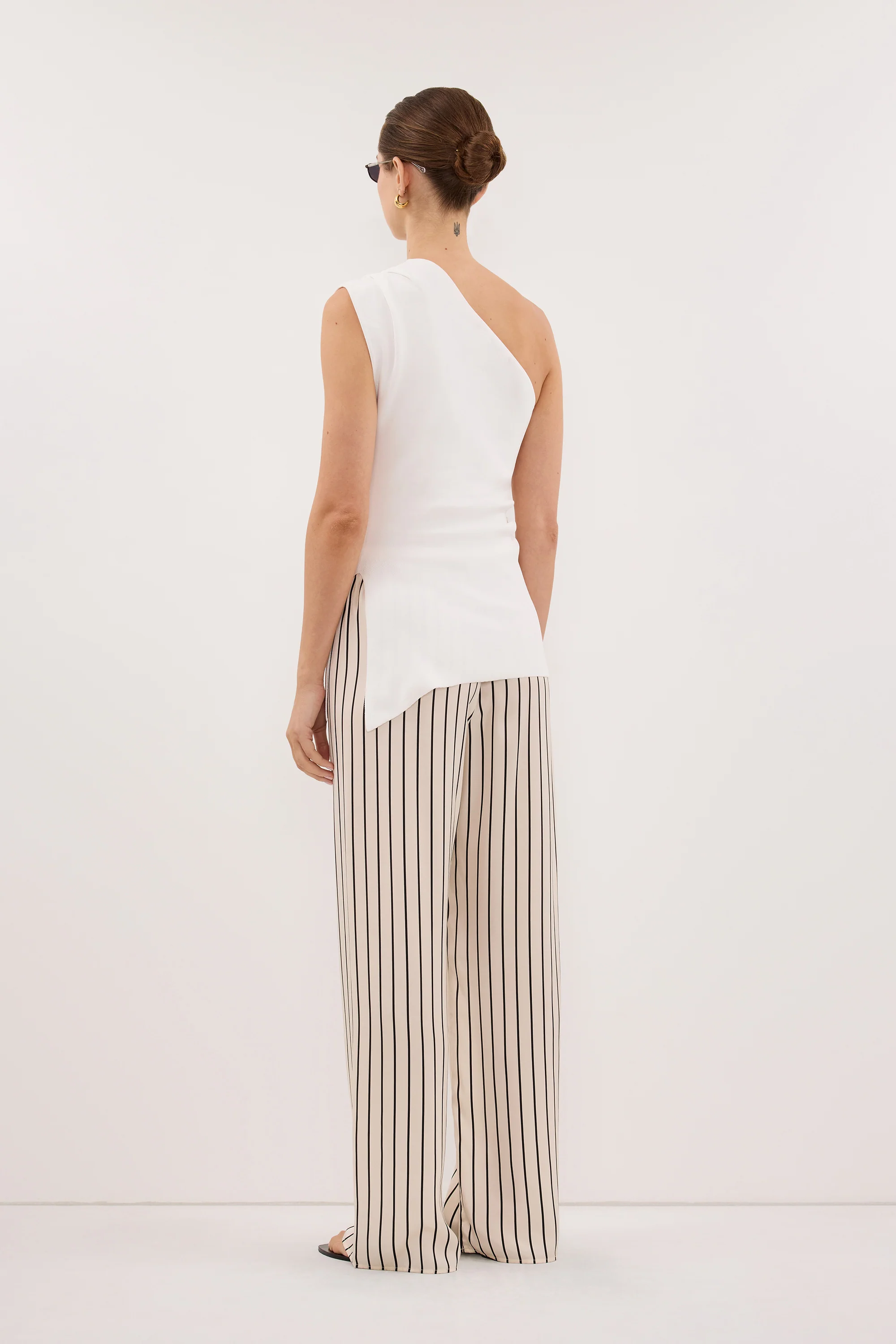 ADRIENNE CREAM STRIPE SILK PANT - Image 3