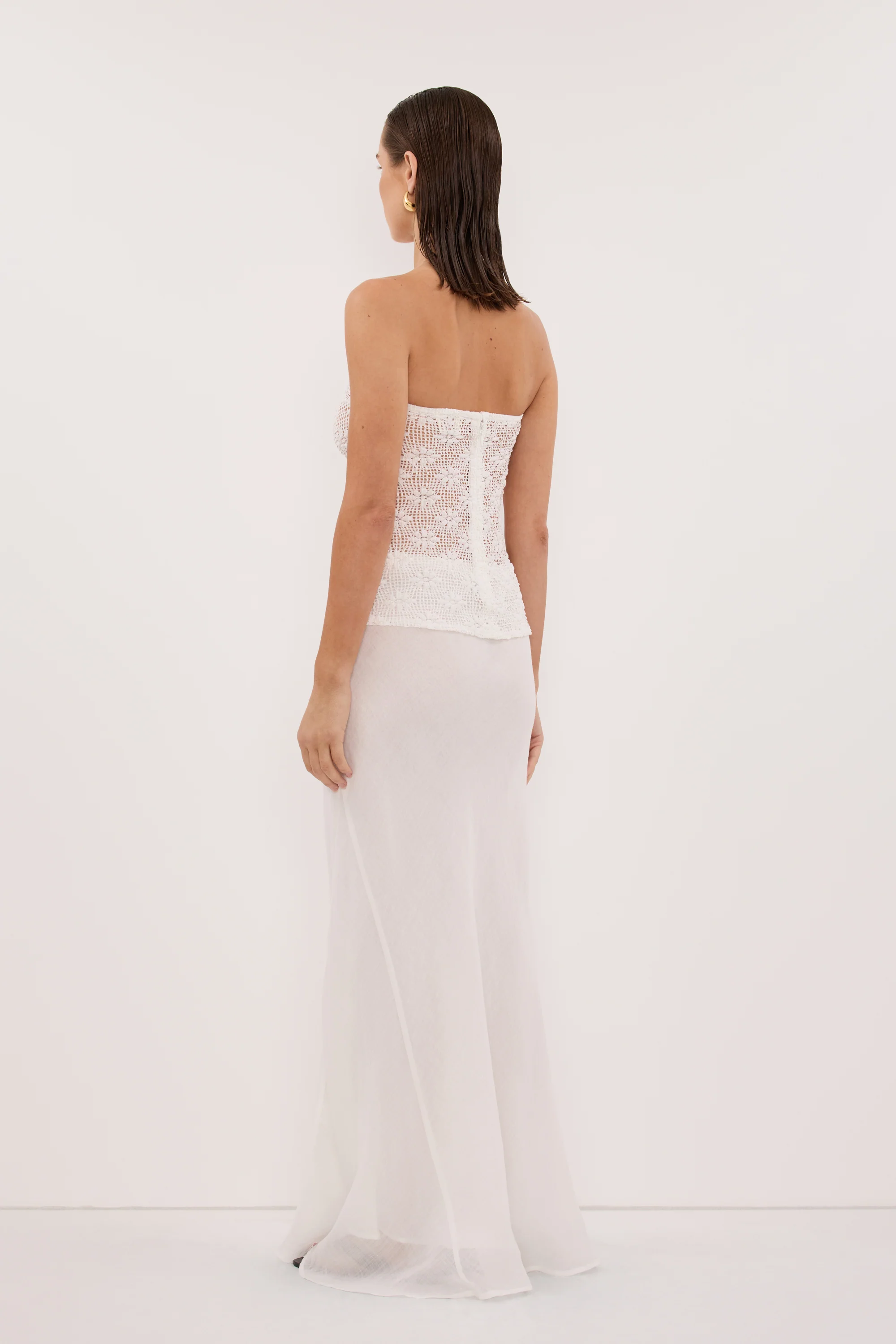 AGNES WHITE CROCHET BANDEAU TOP - Image 5