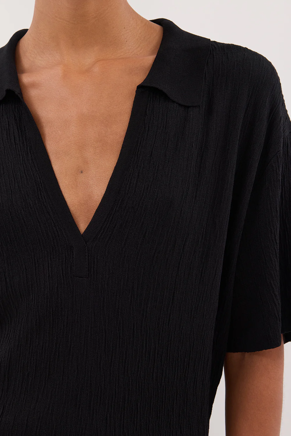ALIAS BLACK POLO KNIT MIDI DRESS - Image 4
