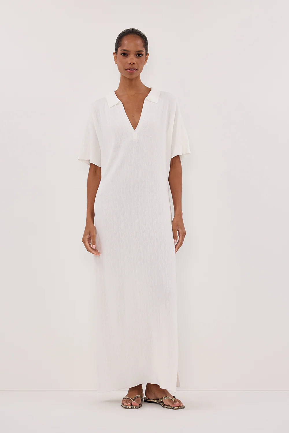 ALIAS WHITE POLO KNIT MIDI DRESS - Image 5