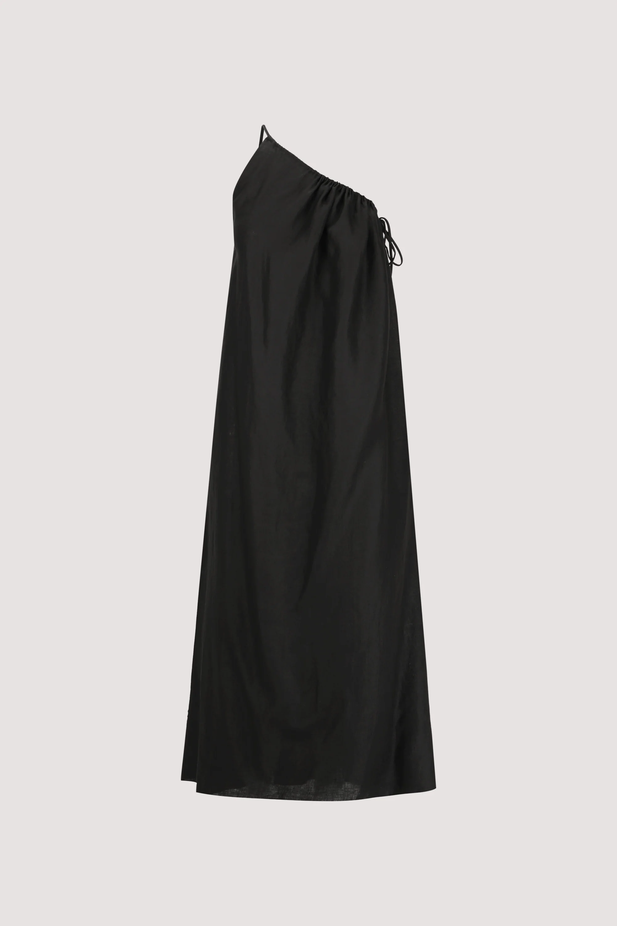ALMA BLACK ASYM LINEN MIDI DRESS - Image 7