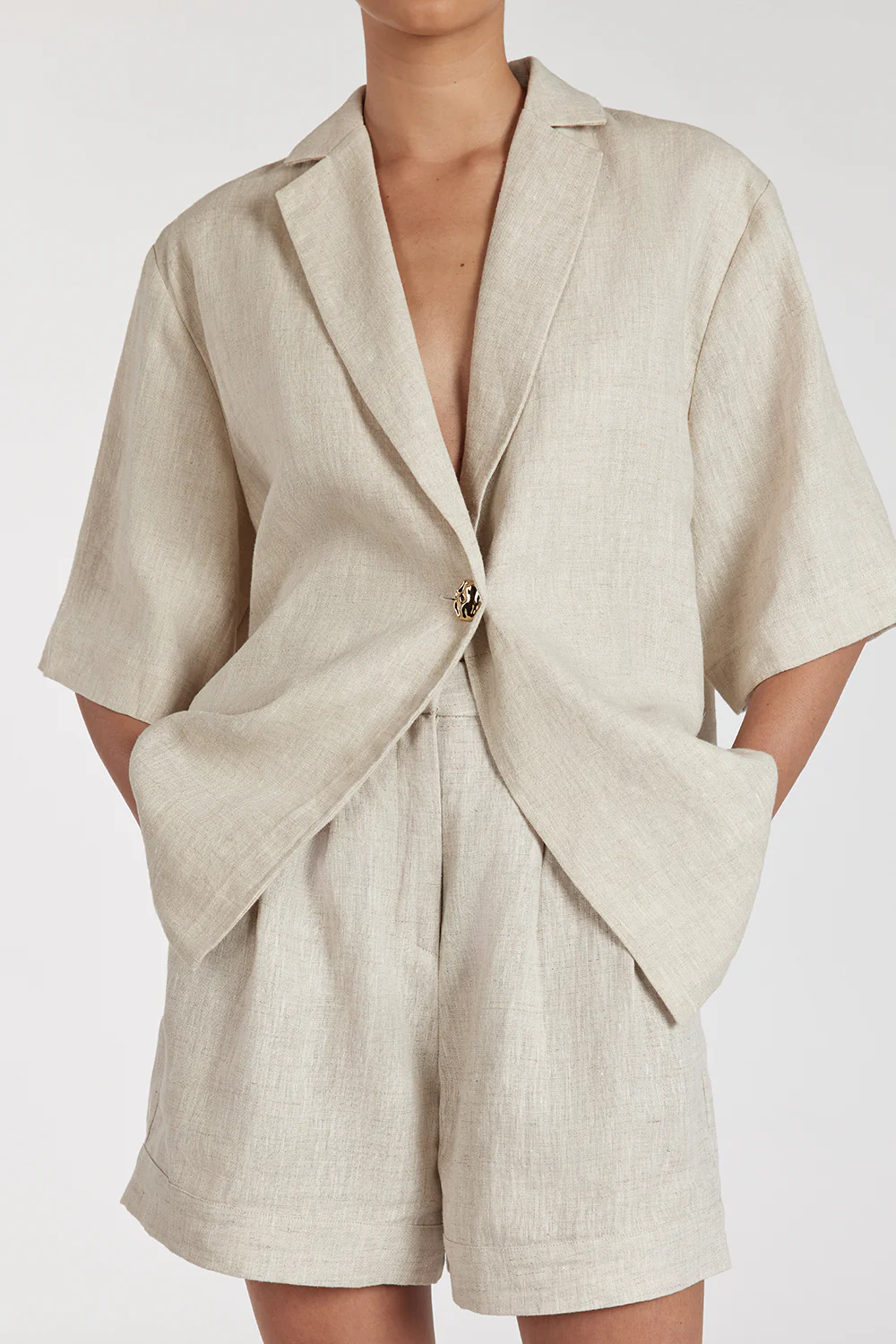 ALONDRA NATURAL LINEN SHORT - Image 5