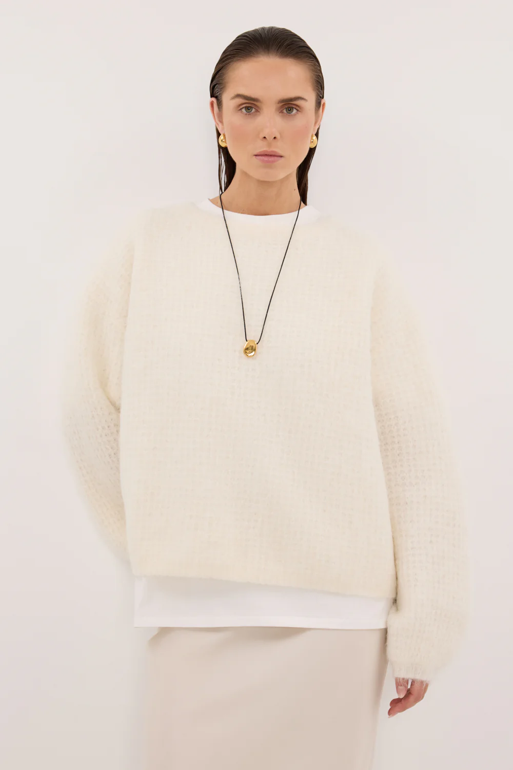 ALYSSA IVORY CREW NECK JUMPER - Image 2