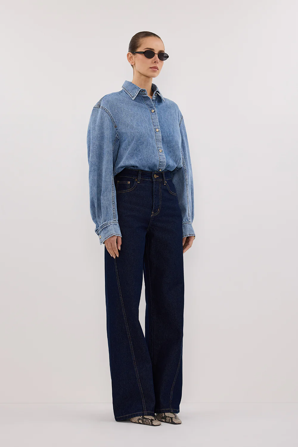 AMARA LIGHT BLUE DENIM SHIRT - Image 3