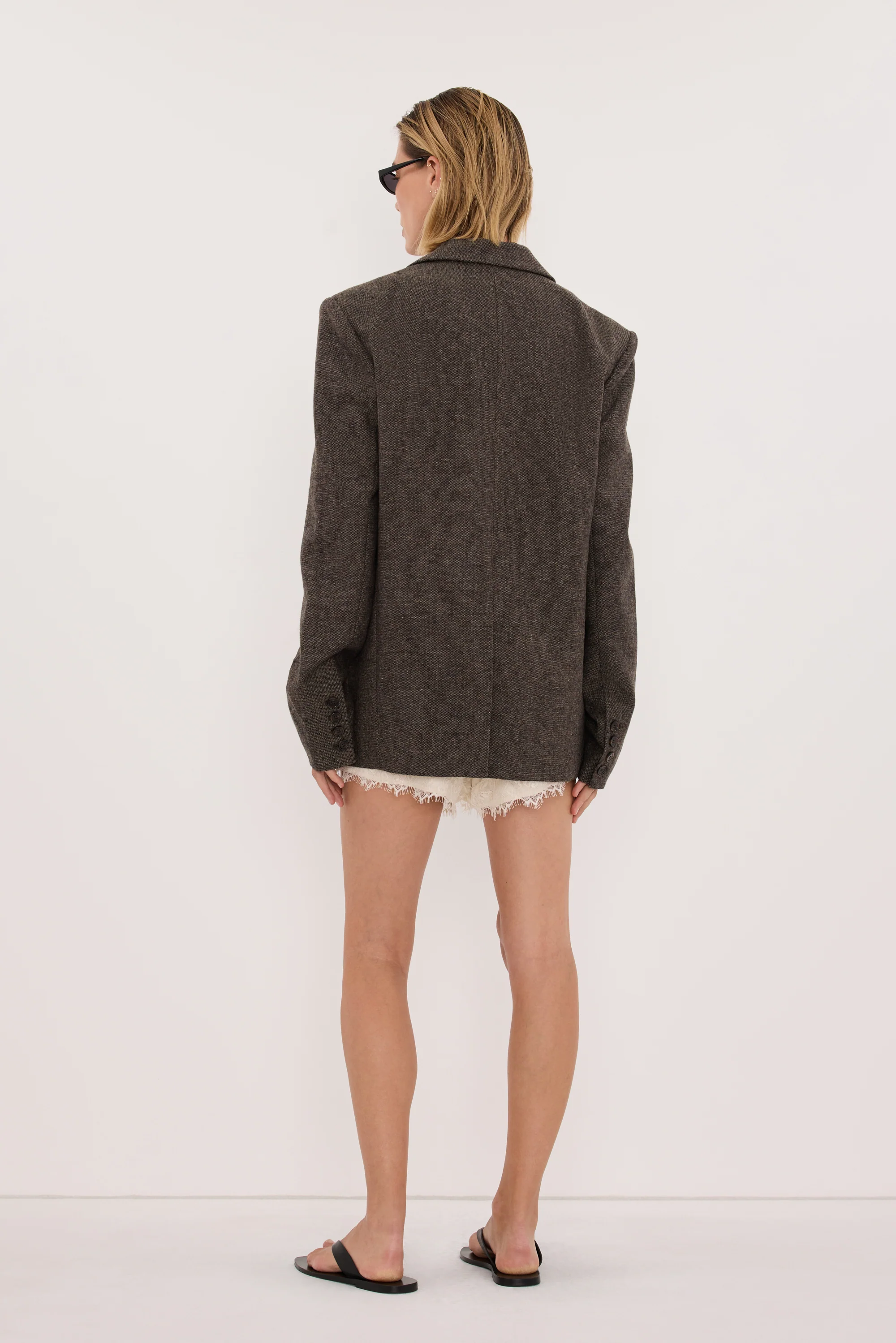 AMELIA MOCHA TEXTURED BLAZER - Image 5