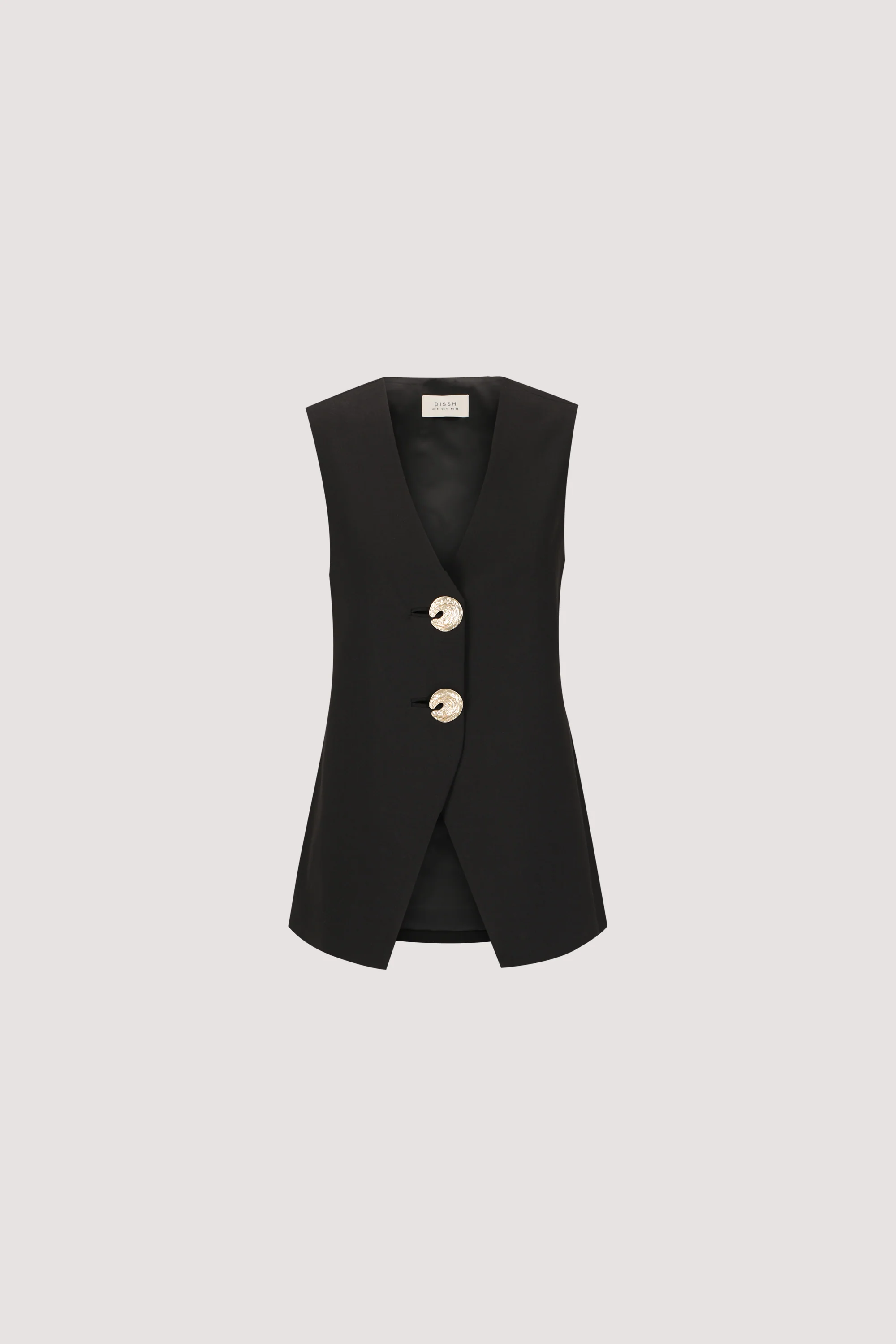 AMERY BLACK SLEEVELESS GOLD BUTTON VEST - Image 6