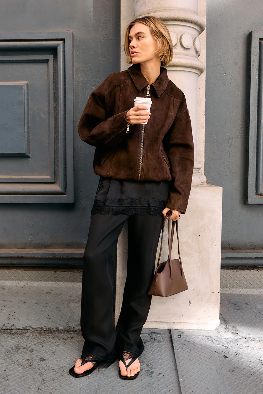 ANDREA BLACK CUPRO LACE PANT - Image 2