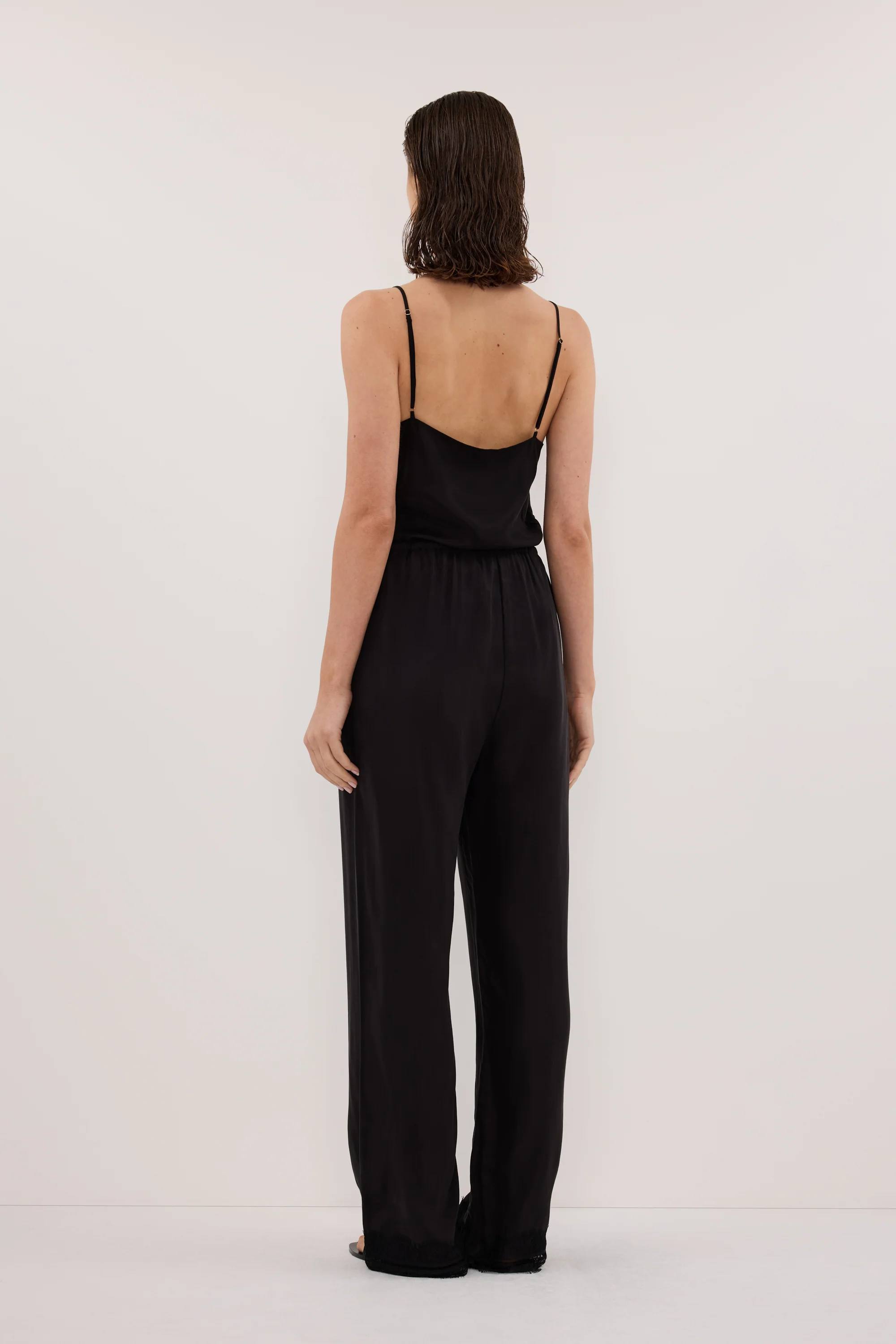 ANDREA BLACK CUPRO LACE PANT - Image 5