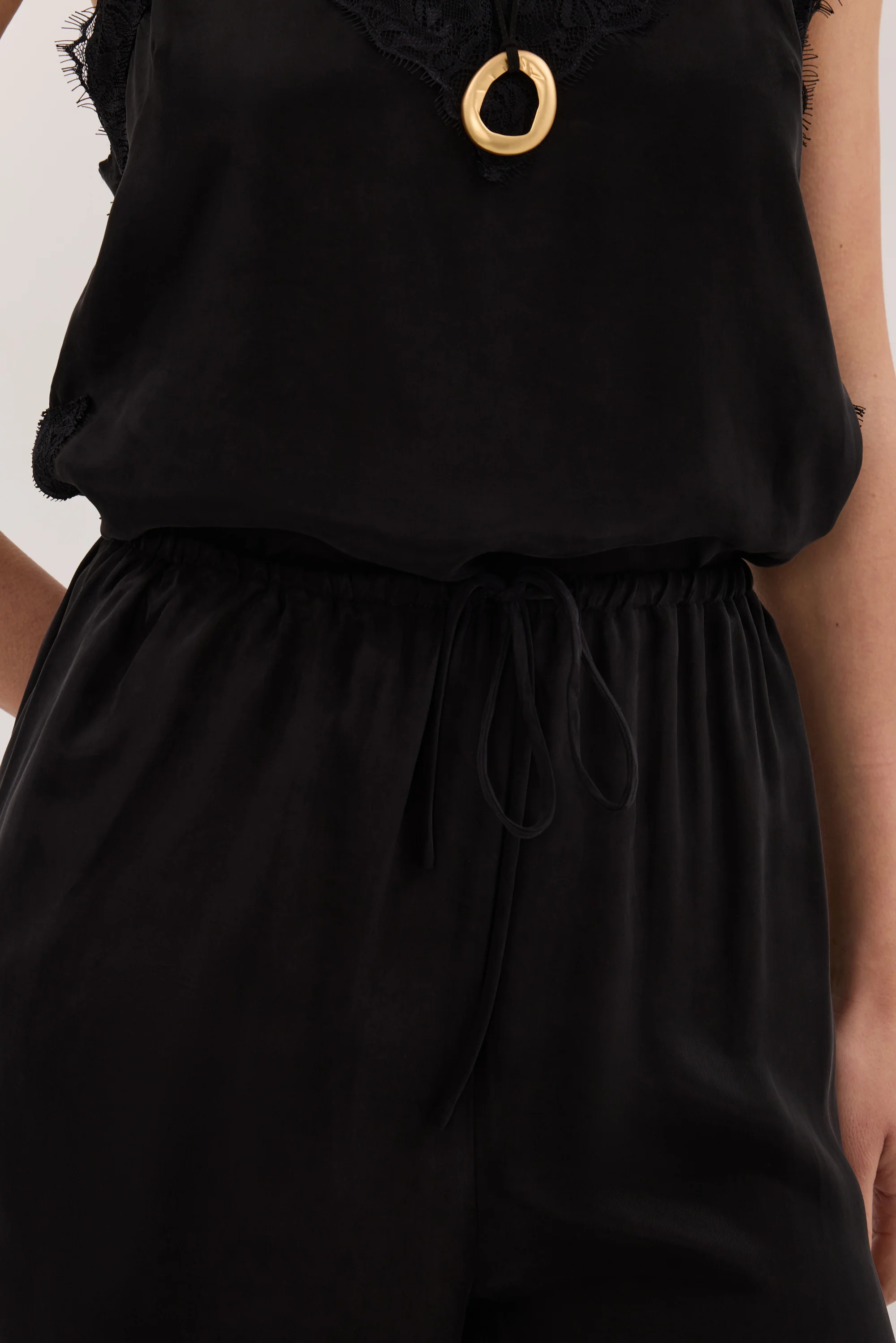 ANDREA BLACK CUPRO LACE PANT - Image 6