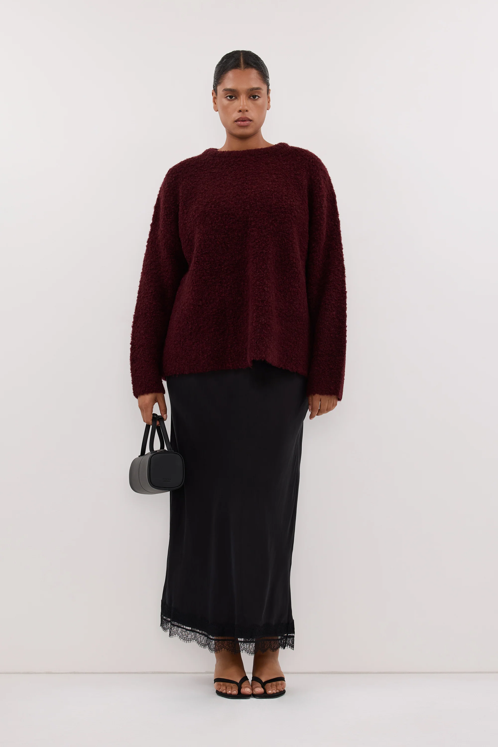 ANDREA BLACK CUPRO MIDI SKIRT - Image 6