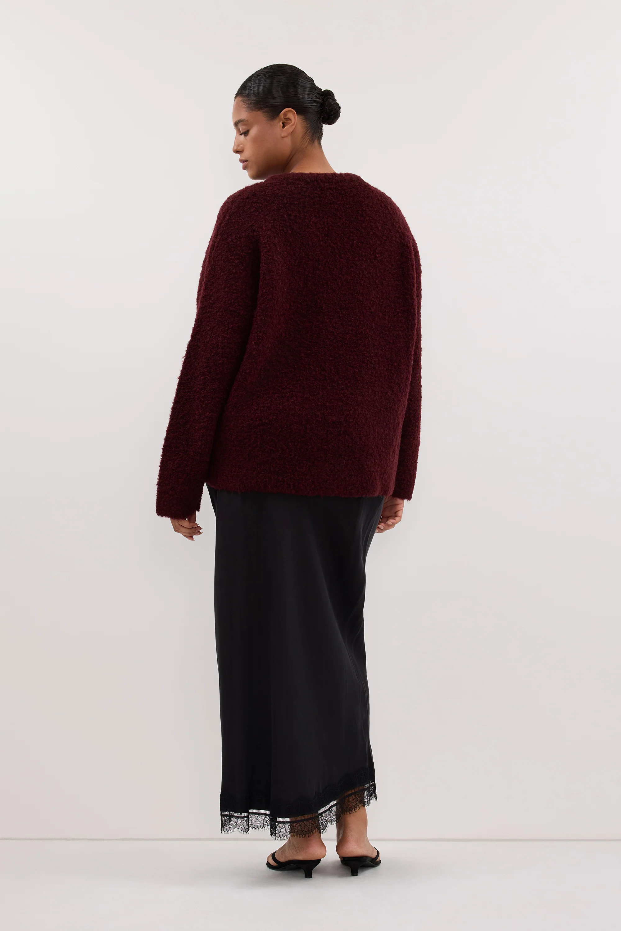 ANDREA BLACK CUPRO MIDI SKIRT - Image 7