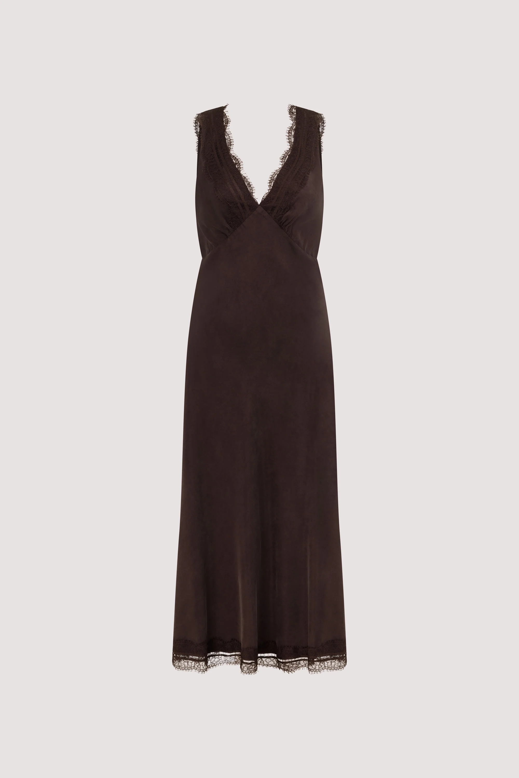 ANDREA PLUM CHOC CUPRO MIDI DRESS - Image 9