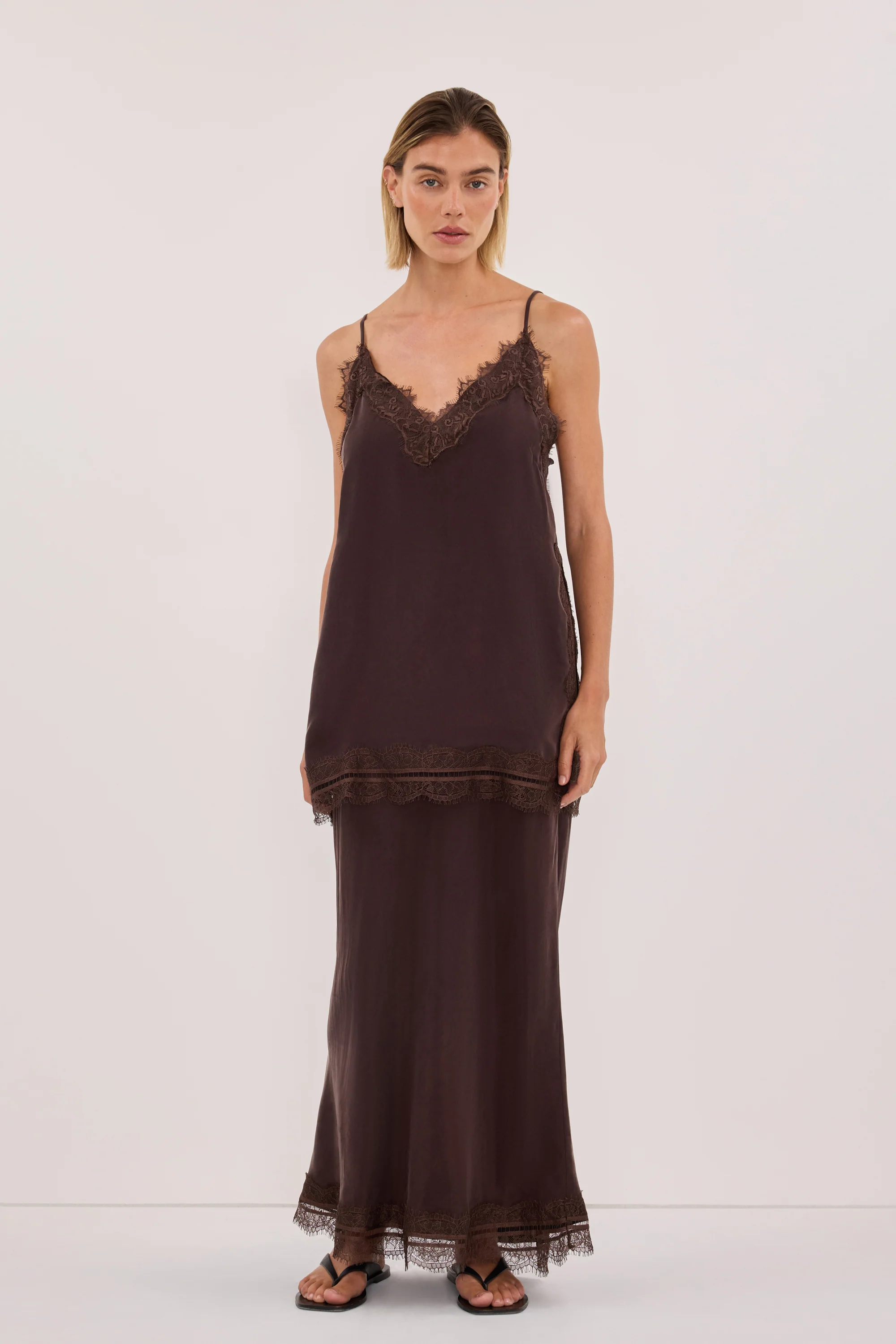 ANDREA PLUM CHOC CUPRO MIDI SKIRT - Image 6