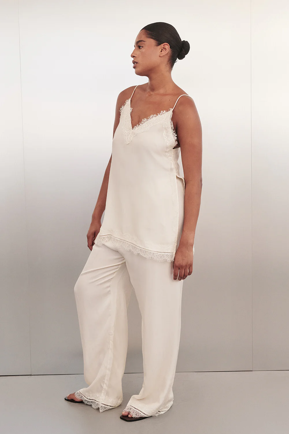 ANDREA SANDSTONE CUPRO LACE PANT