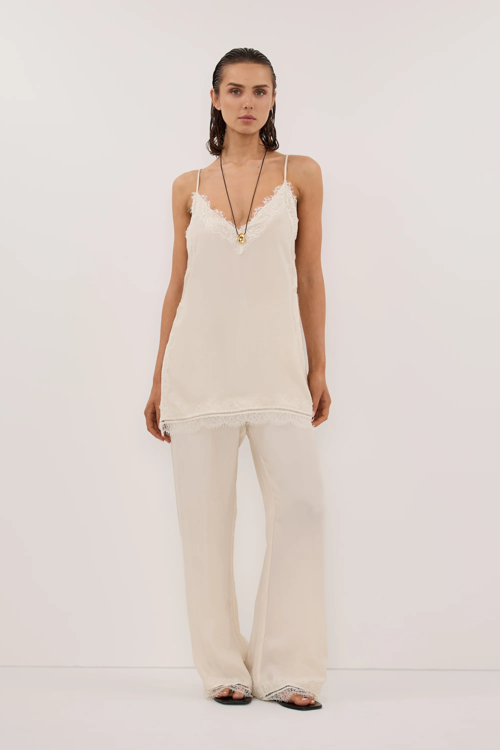 ANDREA SANDSTONE CUPRO LACE PANT - Image 2