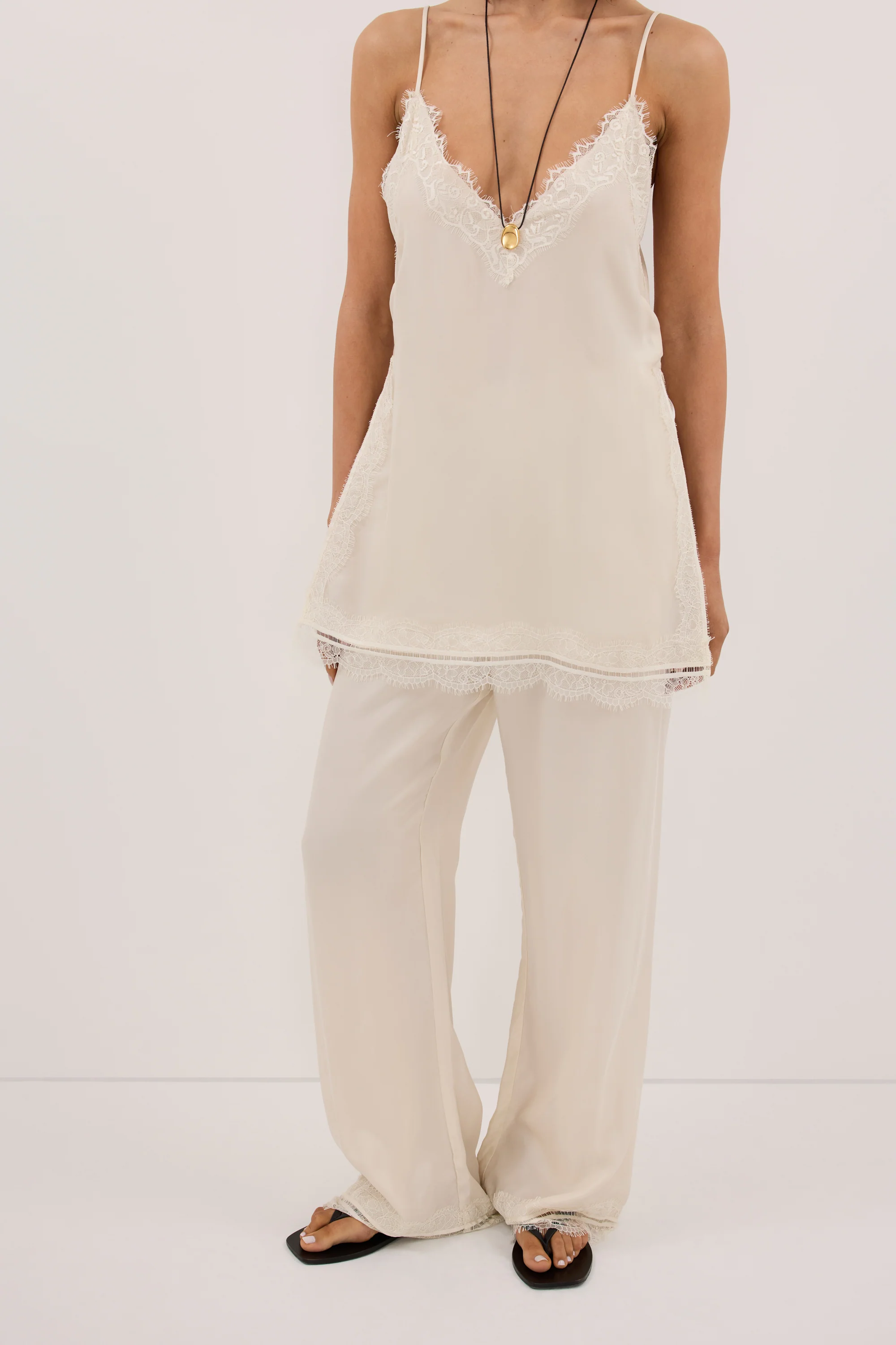 ANDREA SANDSTONE CUPRO LACE PANT - Image 4