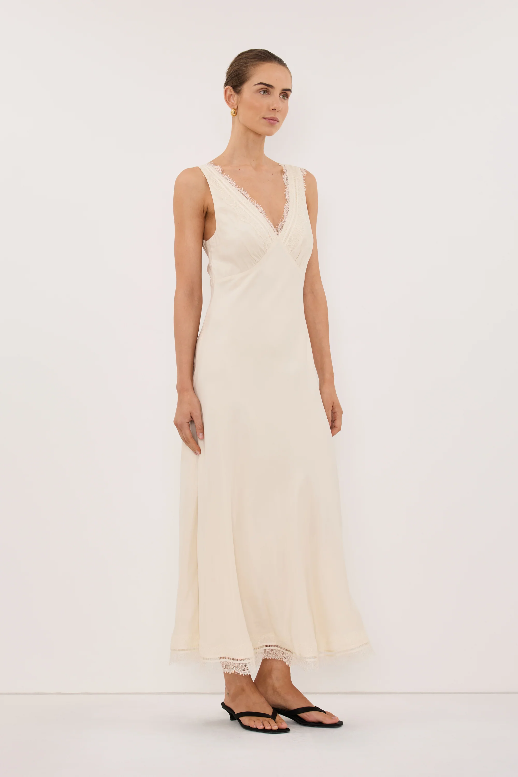 ANDREA SANDSTONE CUPRO MIDI DRESS - Image 3