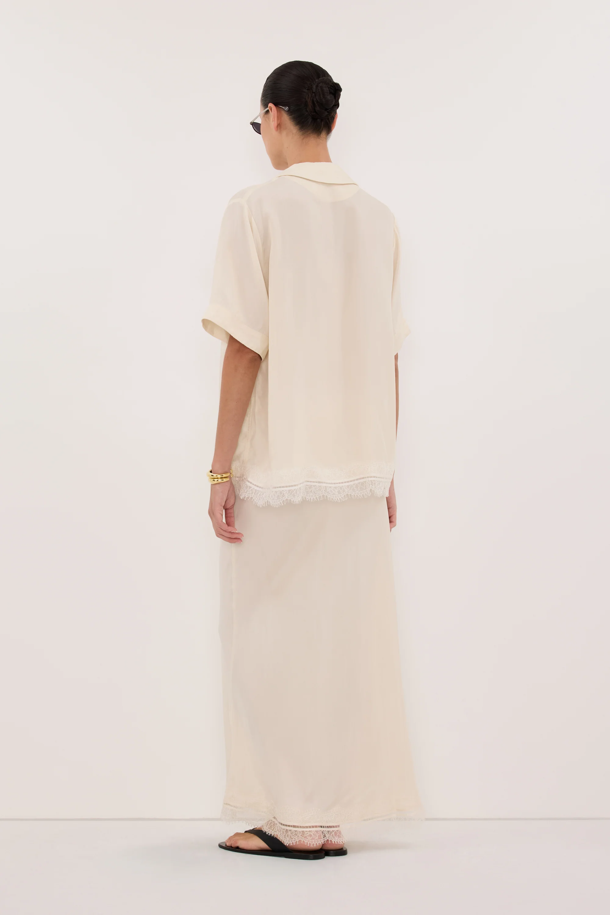 ANDREA SANDSTONE CUPRO LACE MIDI SKIRT - Image 4