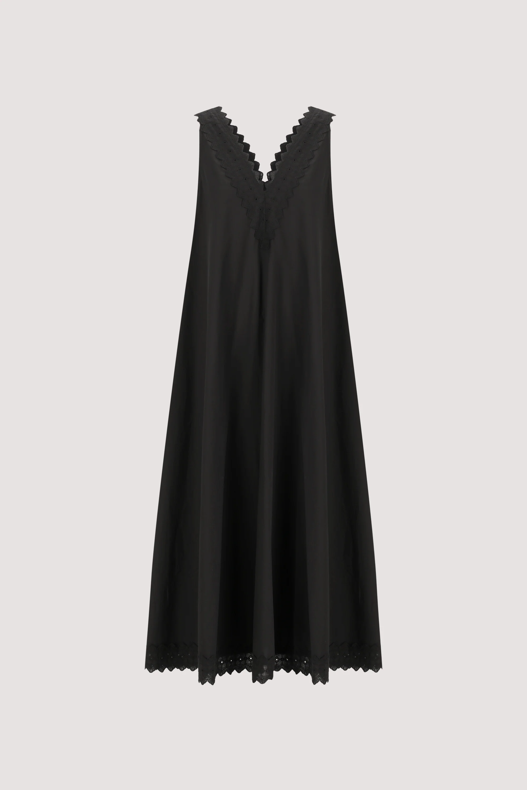 ANNABEL BLACK SLEEVELESS V NECK MIDI DRESS - Image 9