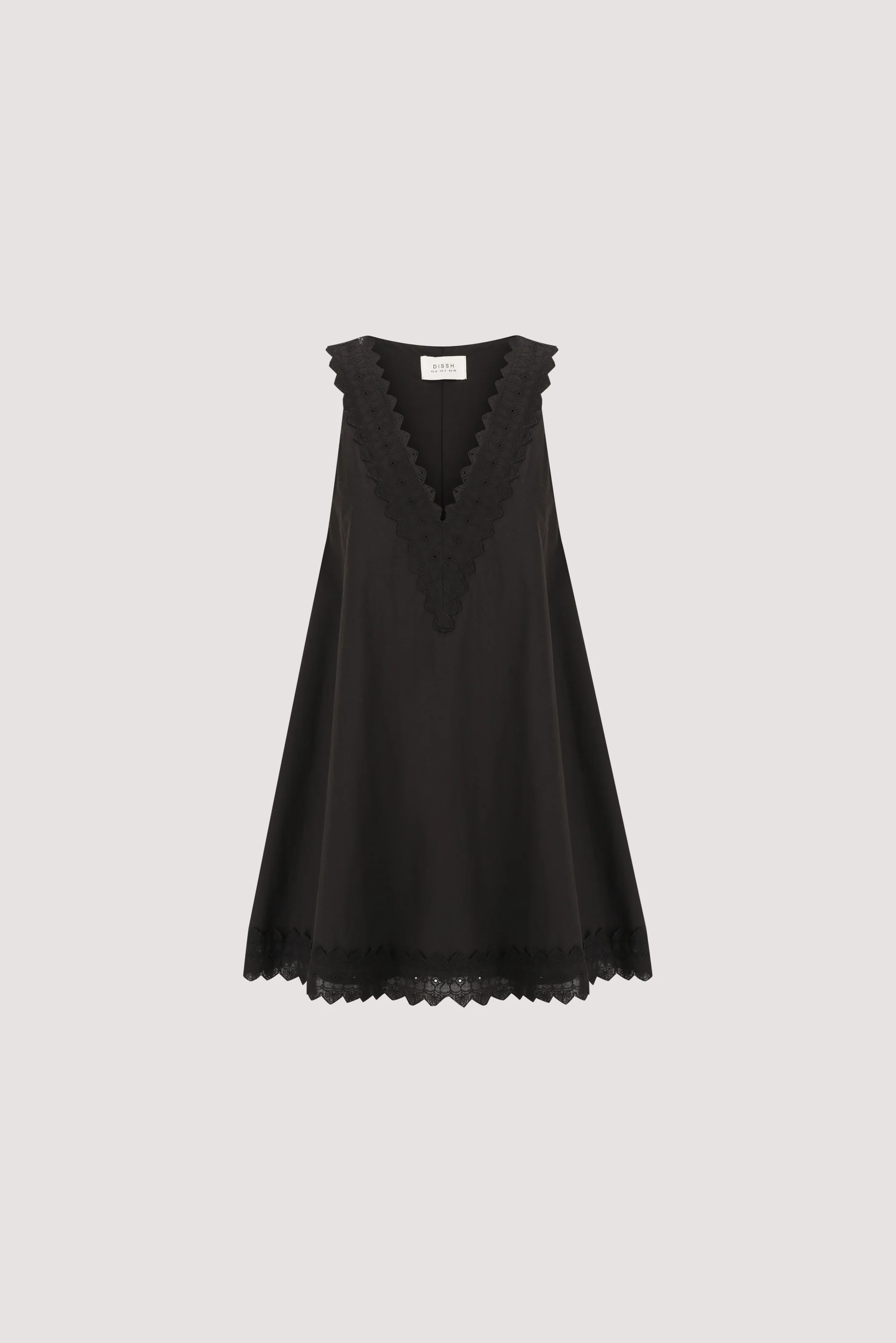 ANNABEL BLACK SLEEVELESS V NECK MINI DRESS - Image 7