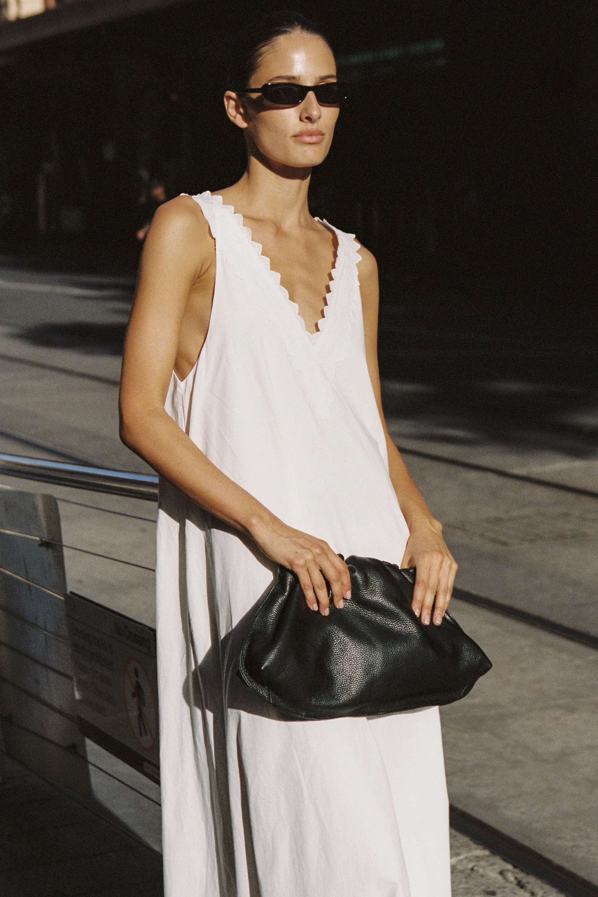 ANNABEL WHITE SLEEVELESS V NECK MIDI DRESS - Image 2