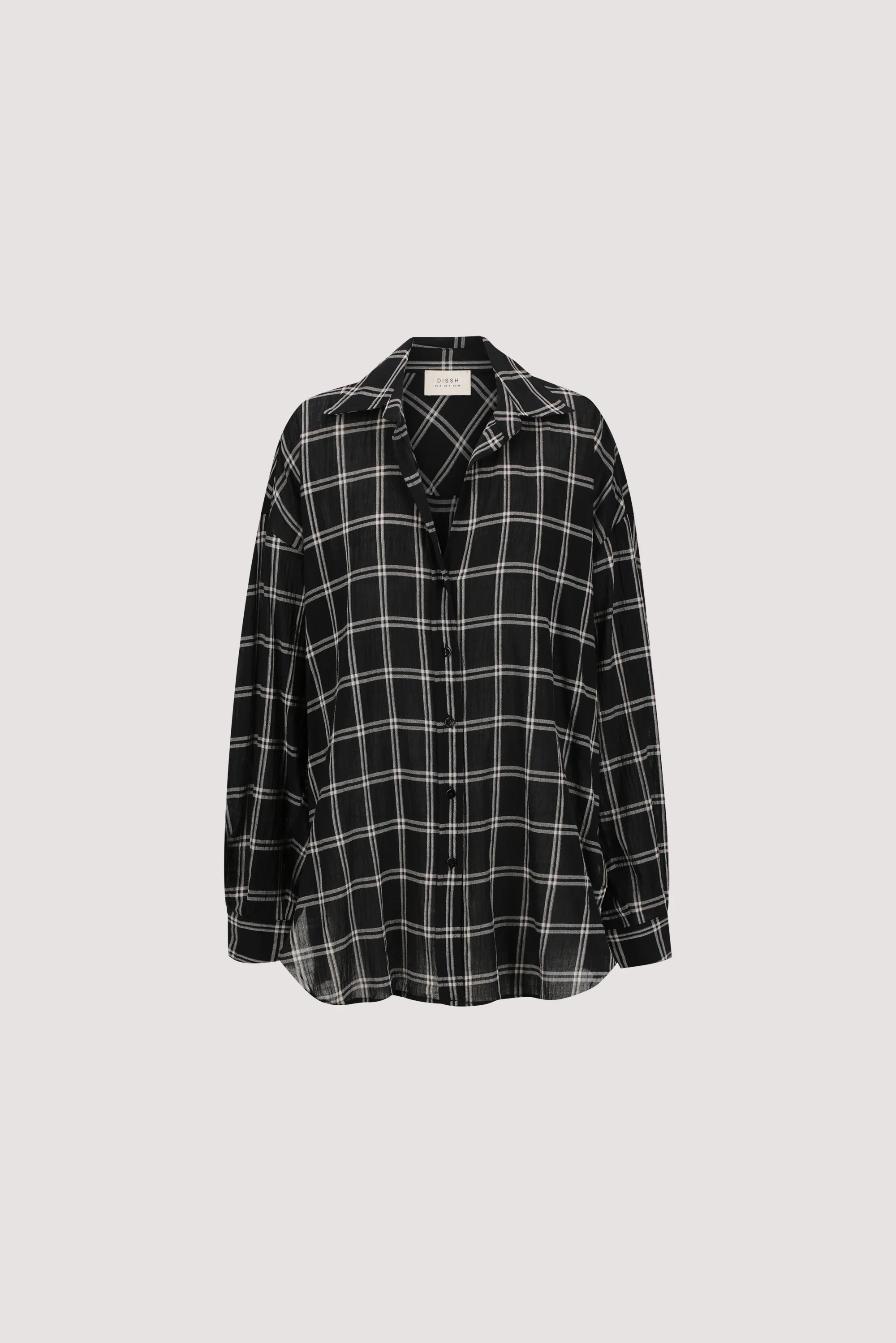 ANNALISE BLACK LONG SLEEVE CHECK SHIRT - Image 9