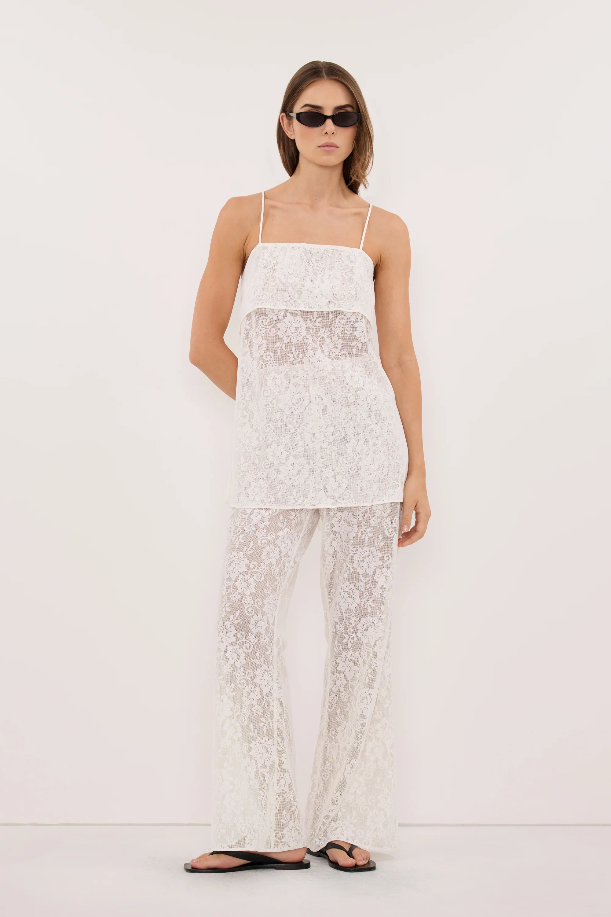 ANYA WHITE LACE WATERFALL TOP - Image 3