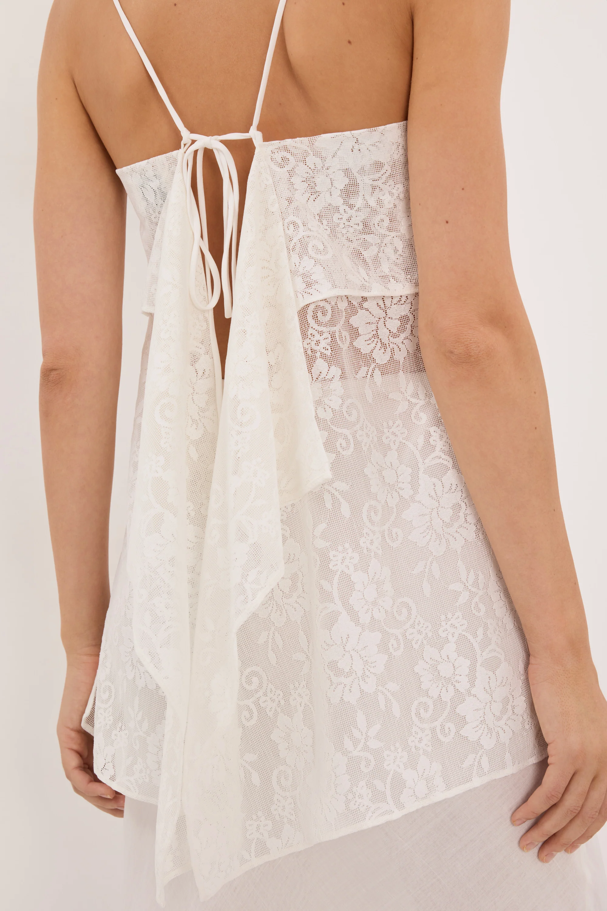 ANYA WHITE LACE WATERFALL TOP - Image 6