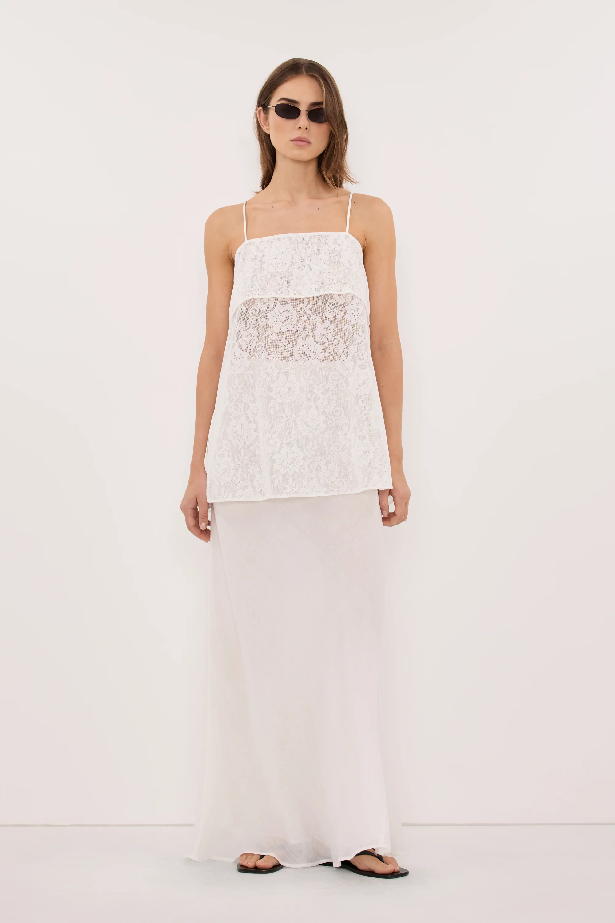 ANYA WHITE LACE WATERFALL TOP - Image 7