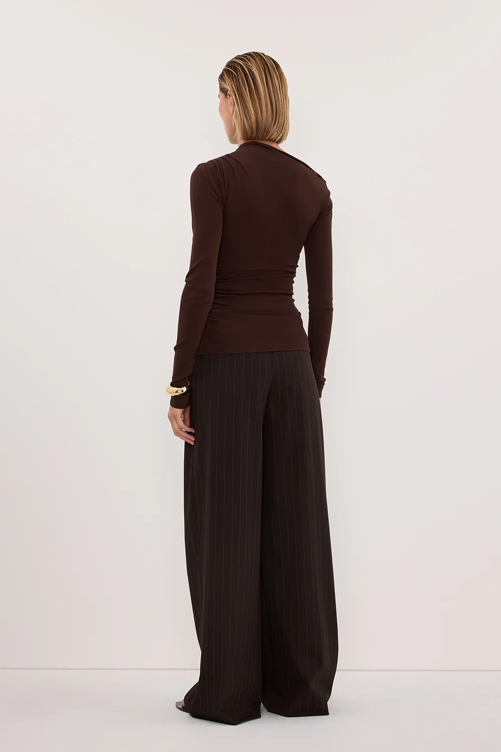 ARIEL CHOC LONG SLEEVE KNIT TOP - Image 4