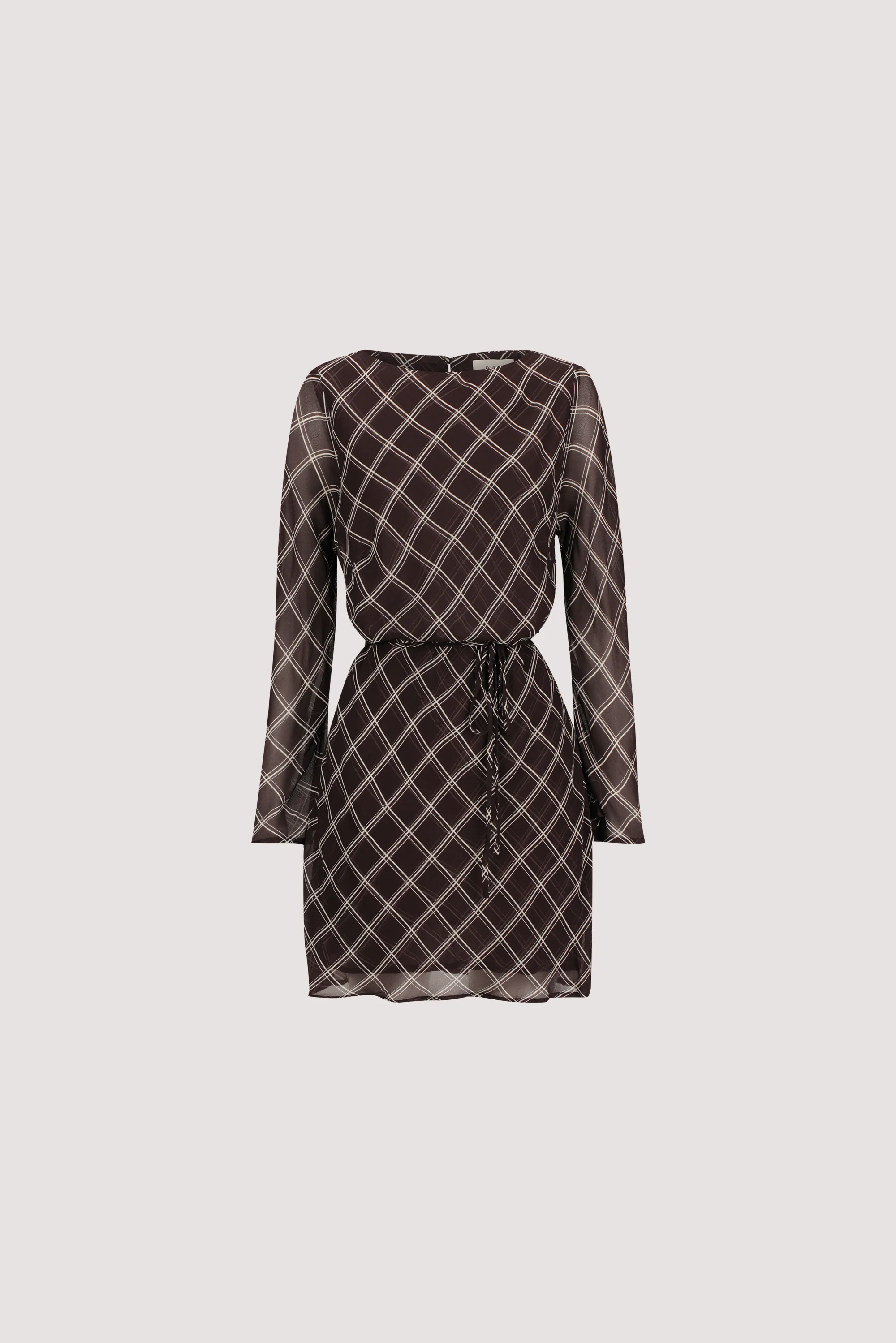 ARLINGTON CHOC LONG SLEEVE BOAT NECK MINI DRESS - Image 6