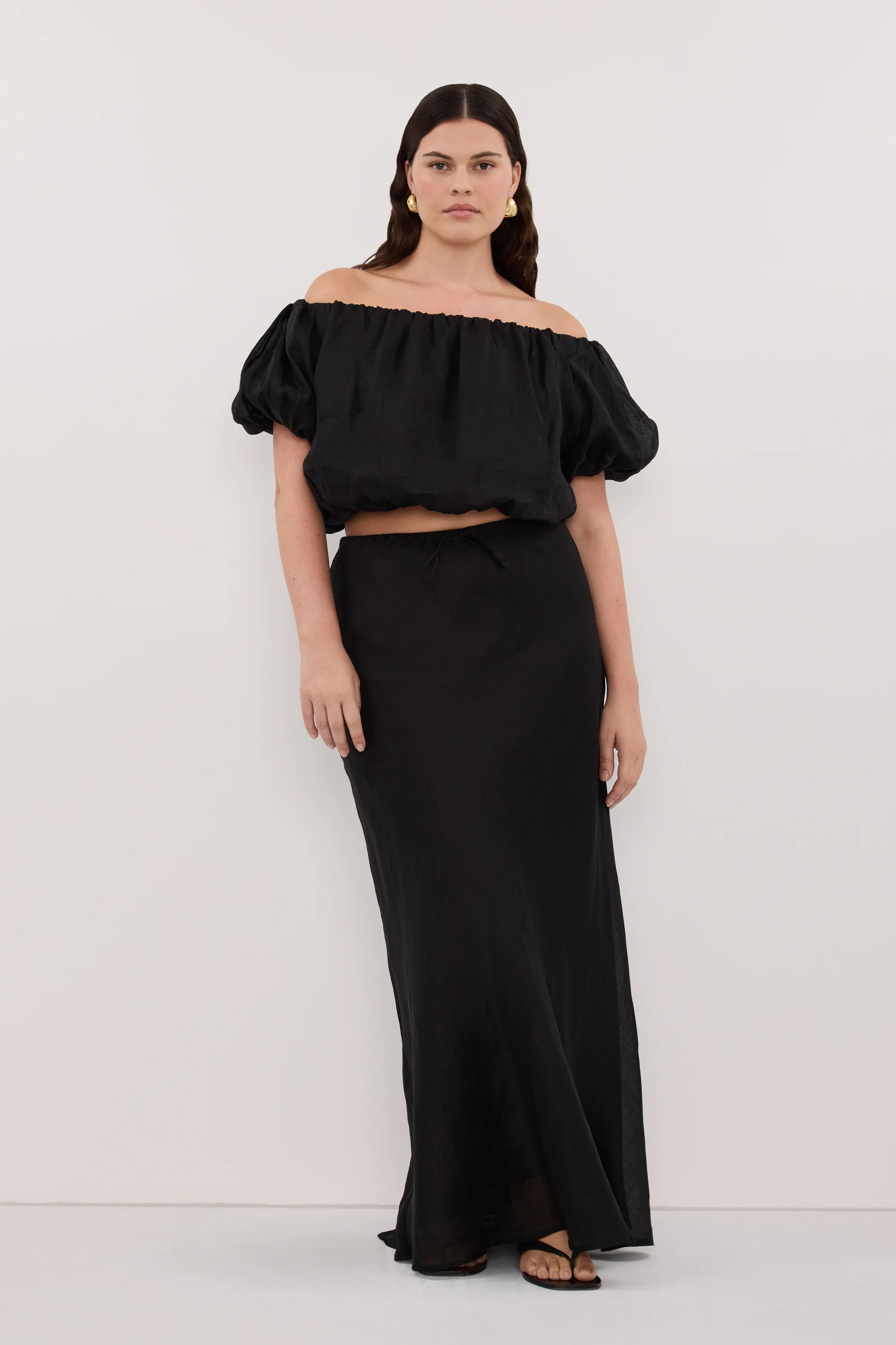 ARLO BLACK RAMIE OFF SHOULDER BUBBLE TOP - Image 6