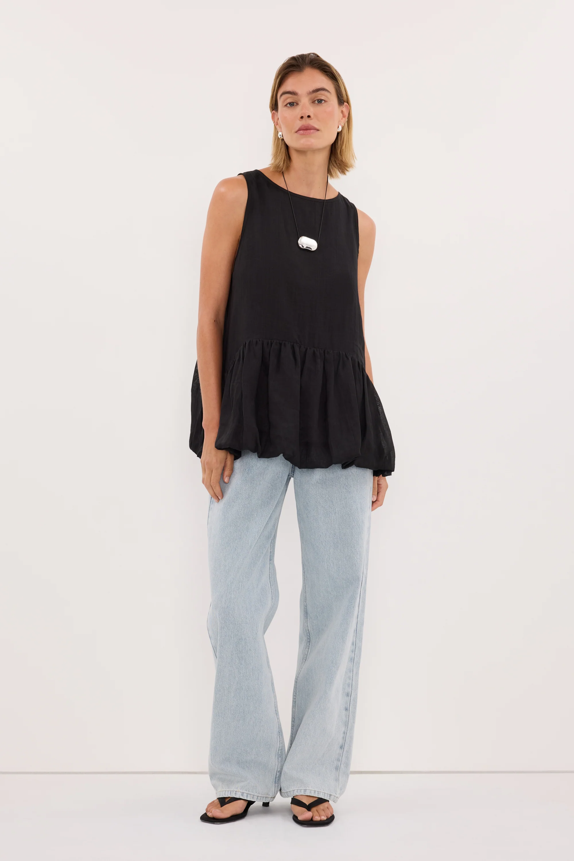 ARLO BLACK RAMIE DROP WAIST TOP - Image 6