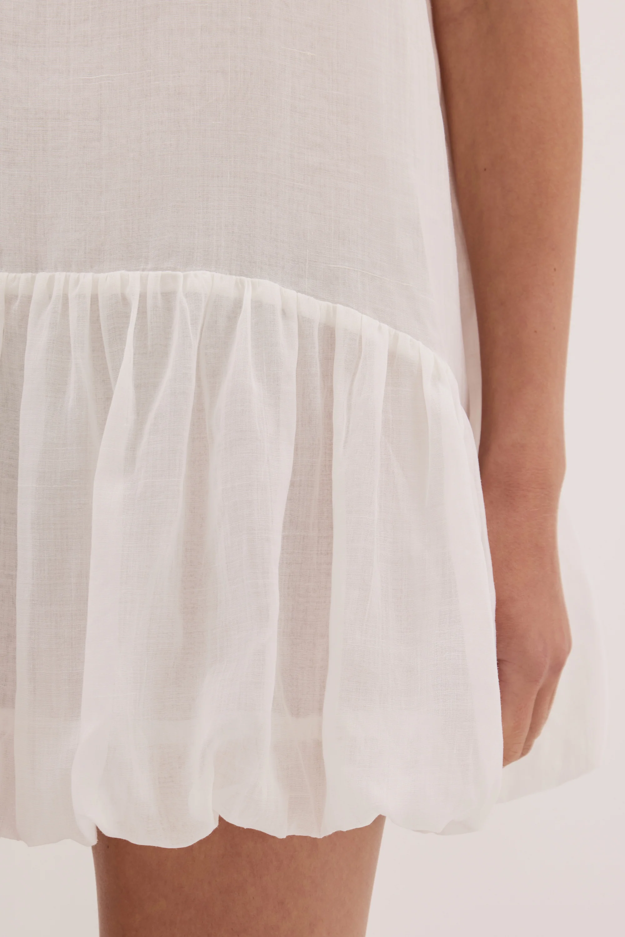 ARLO WHITE RAMIE BUBBLE MINI DRESS - Image 3