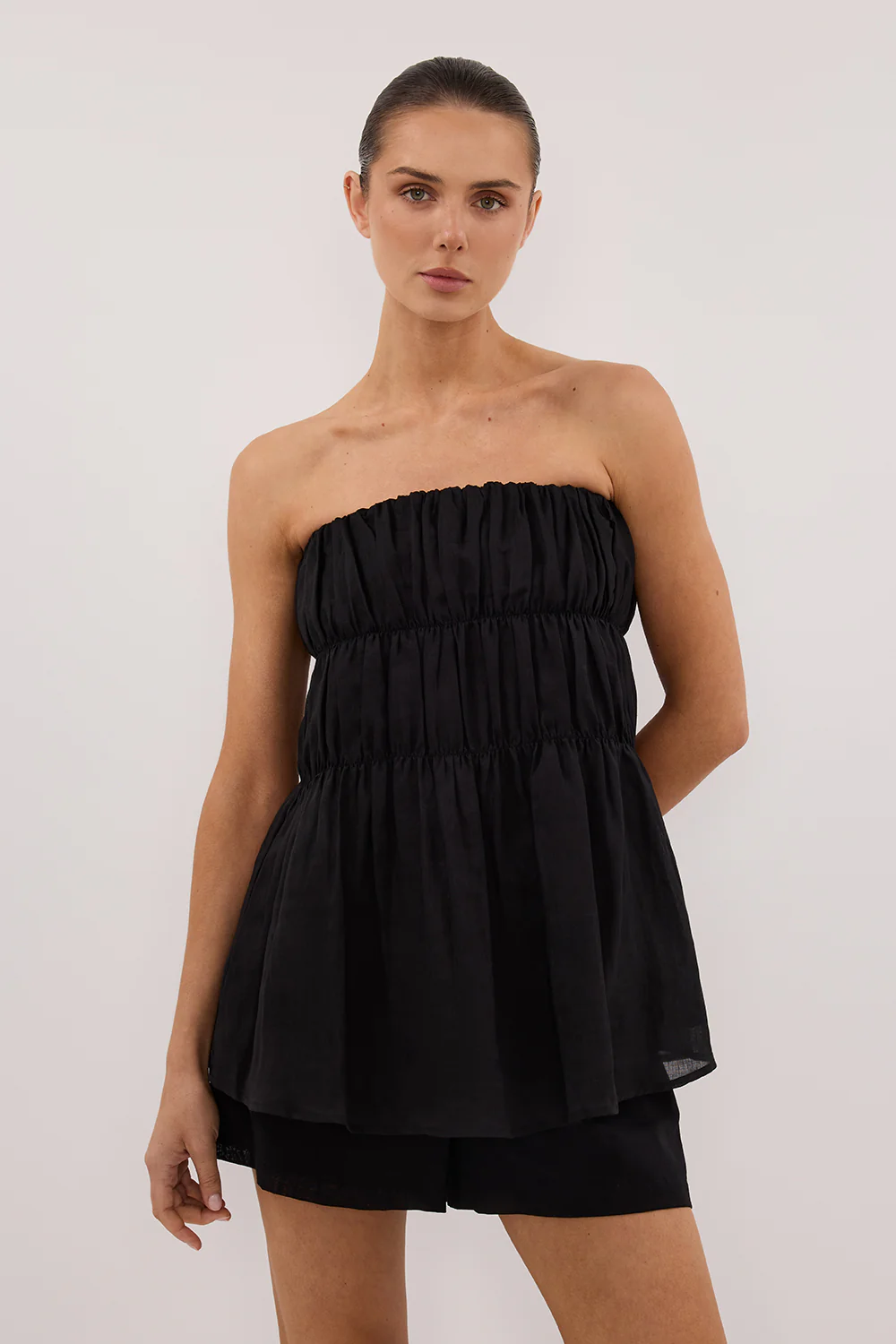 ARTIE BLACK RAMIE STRAPLESS TOP - Image 2