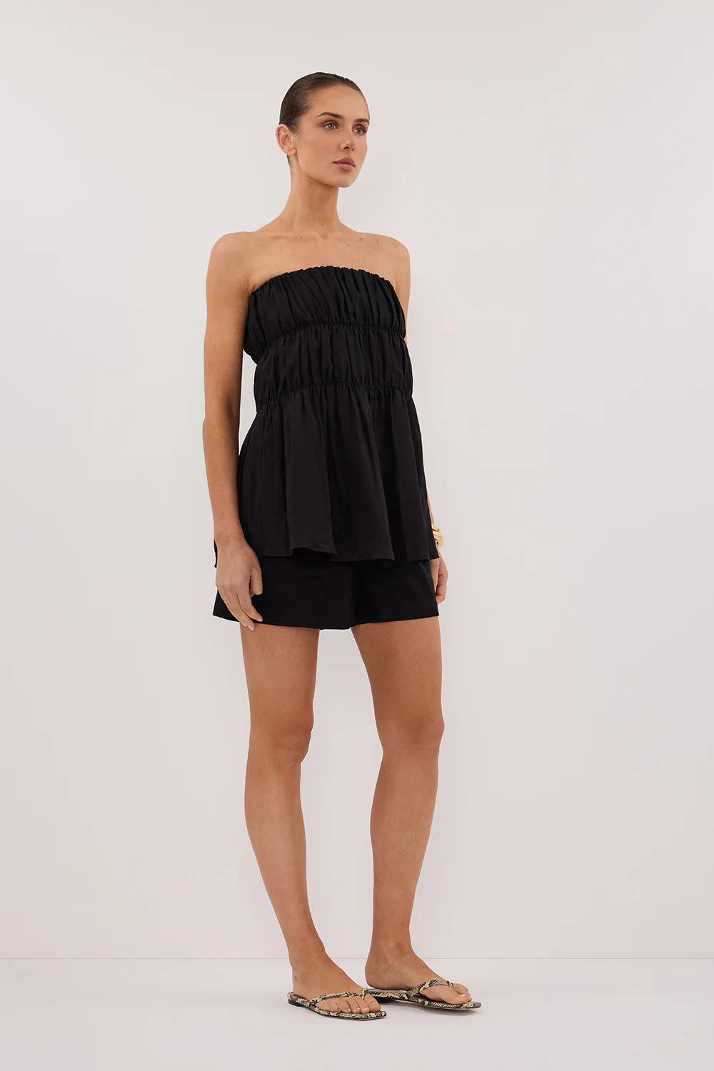 ARTIE BLACK RAMIE STRAPLESS TOP - Image 3