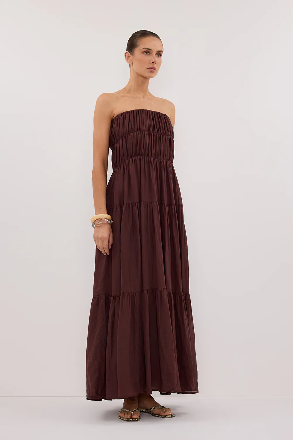 ARTIE WALNUT RAMIE MIDI DRESS - Image 3