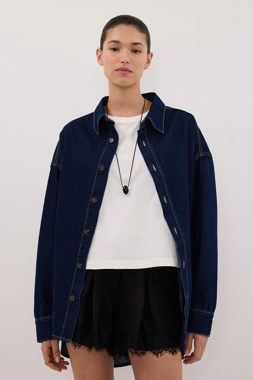 ASHTON INDIGO OVERSIZED DENIM SHIRT - Image 3