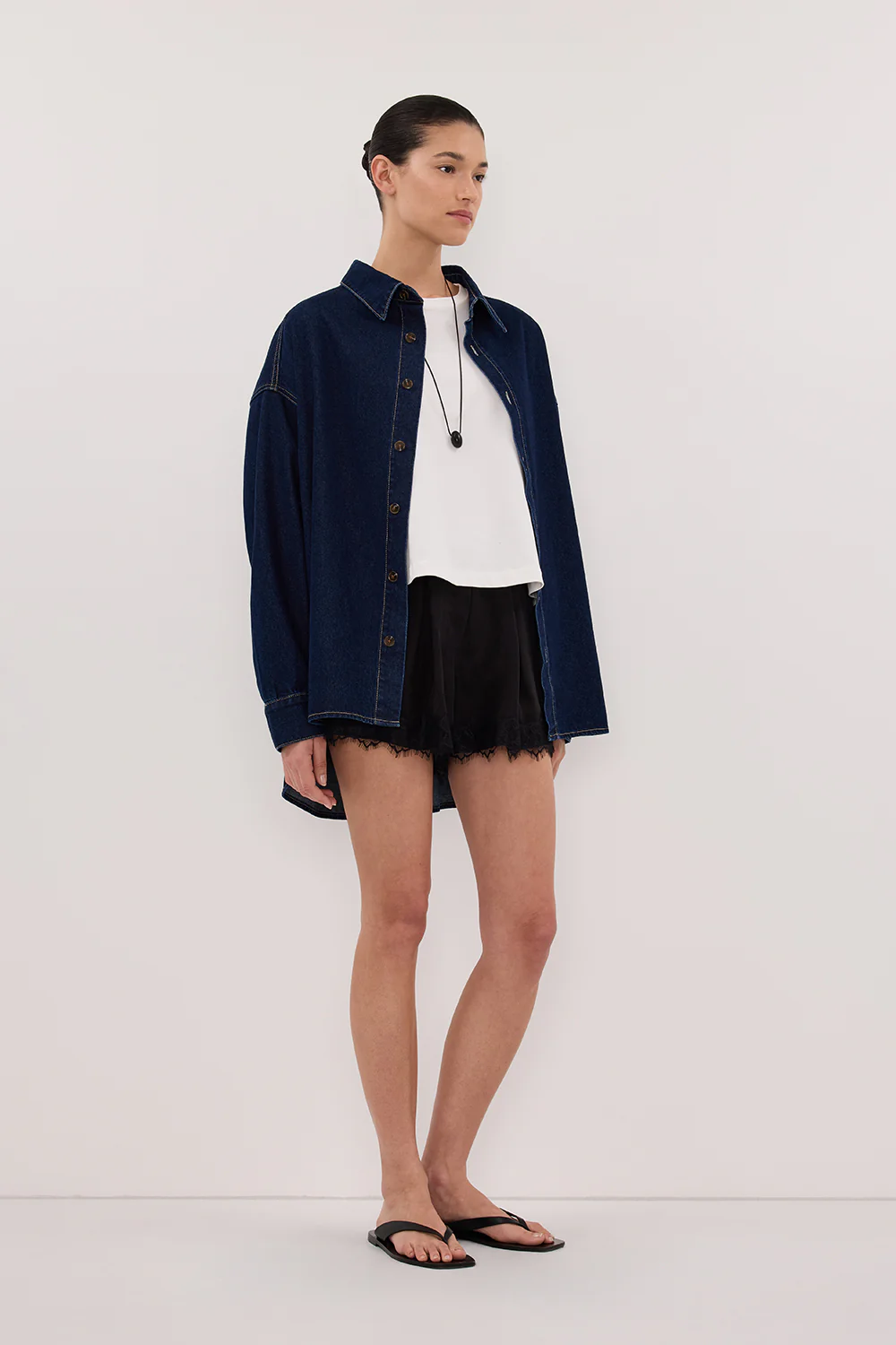 ASHTON INDIGO OVERSIZED DENIM SHIRT - Image 4