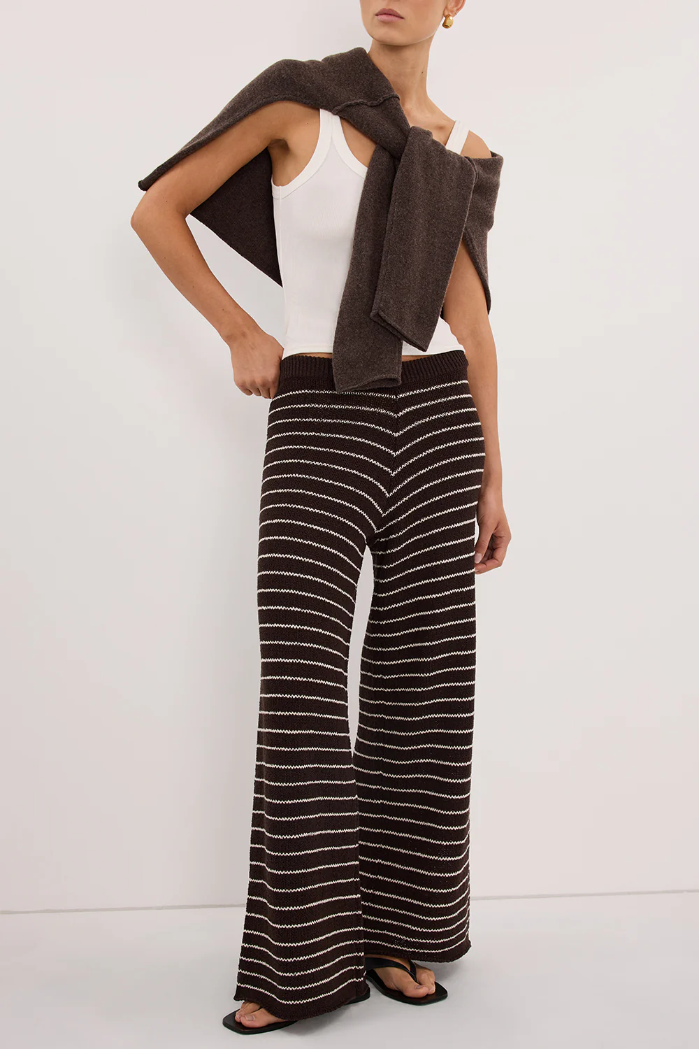 ASPEN CHOC STRIPE KNIT PANT - Image 2