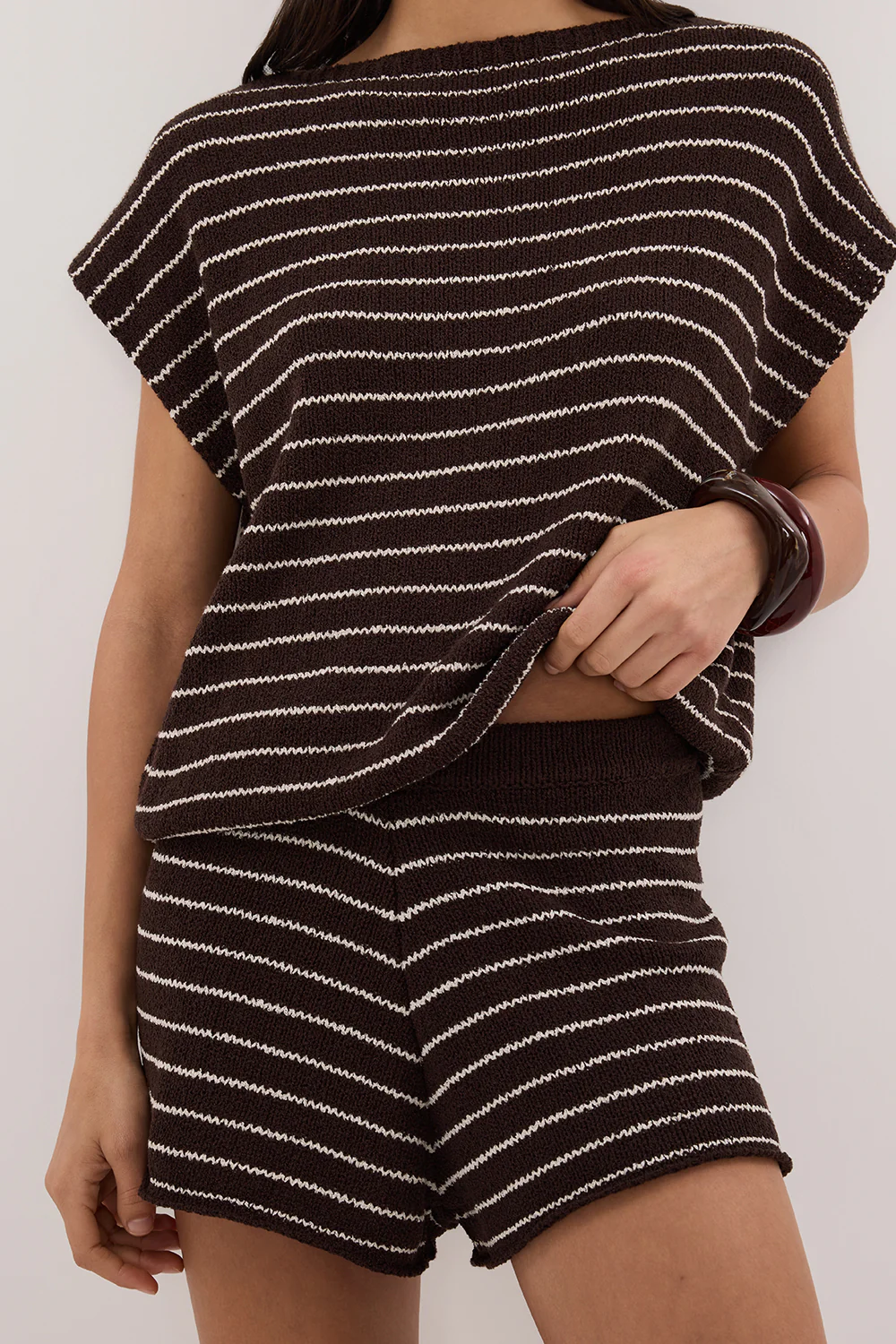 ASPEN CHOC STRIPE KNIT SHORT - Image 5