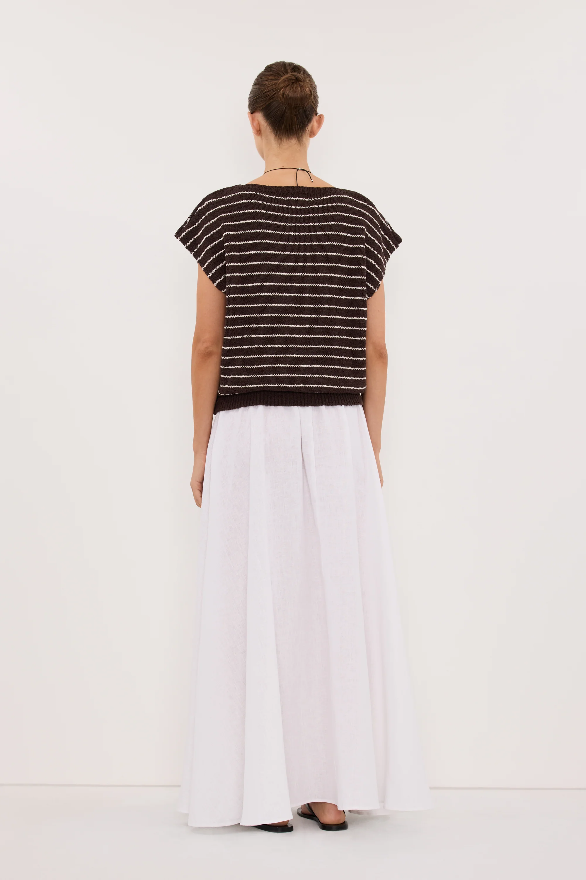 ASPEN CHOC STRIPE KNIT TOP - Image 4