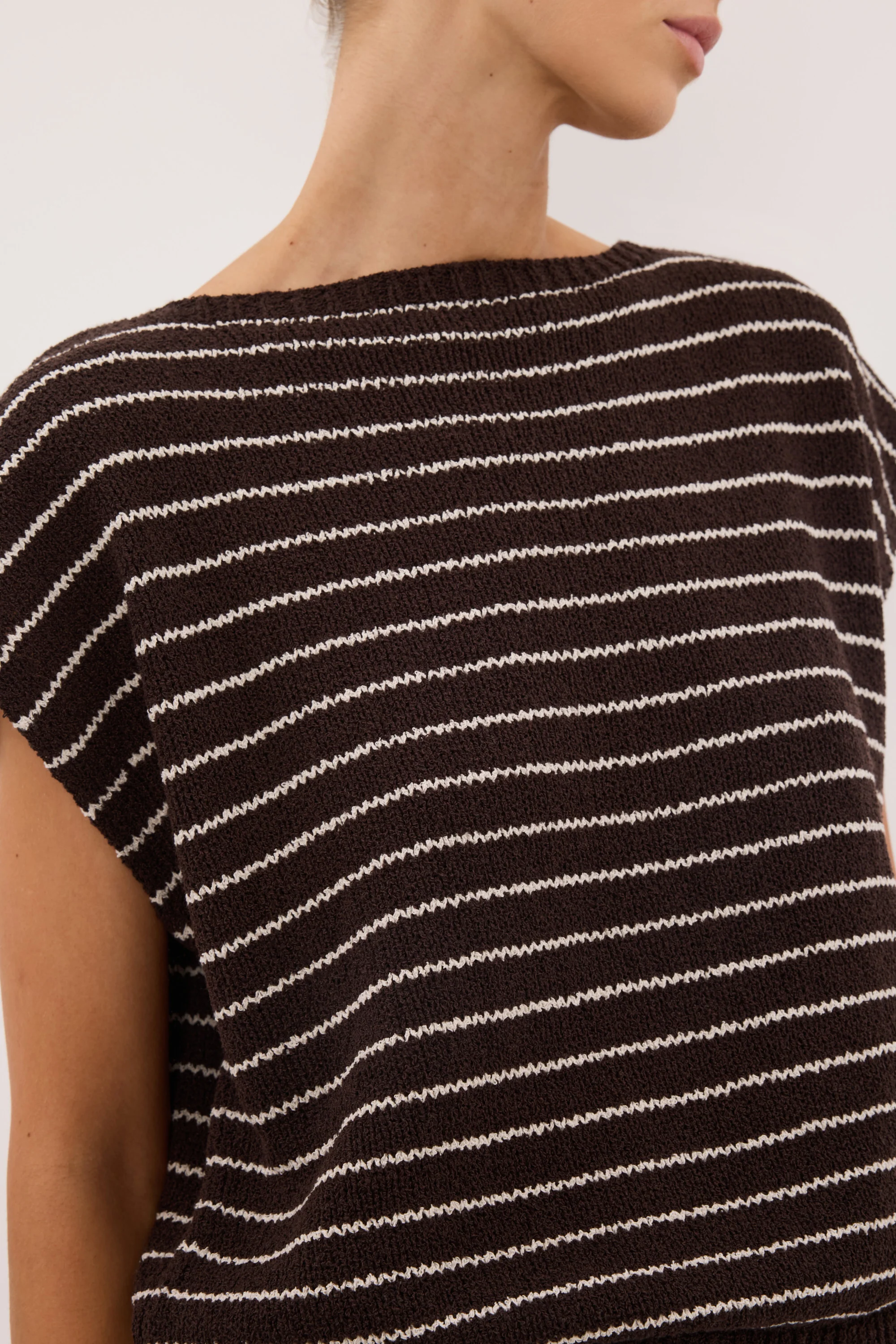 ASPEN CHOC STRIPE KNIT TOP - Image 5