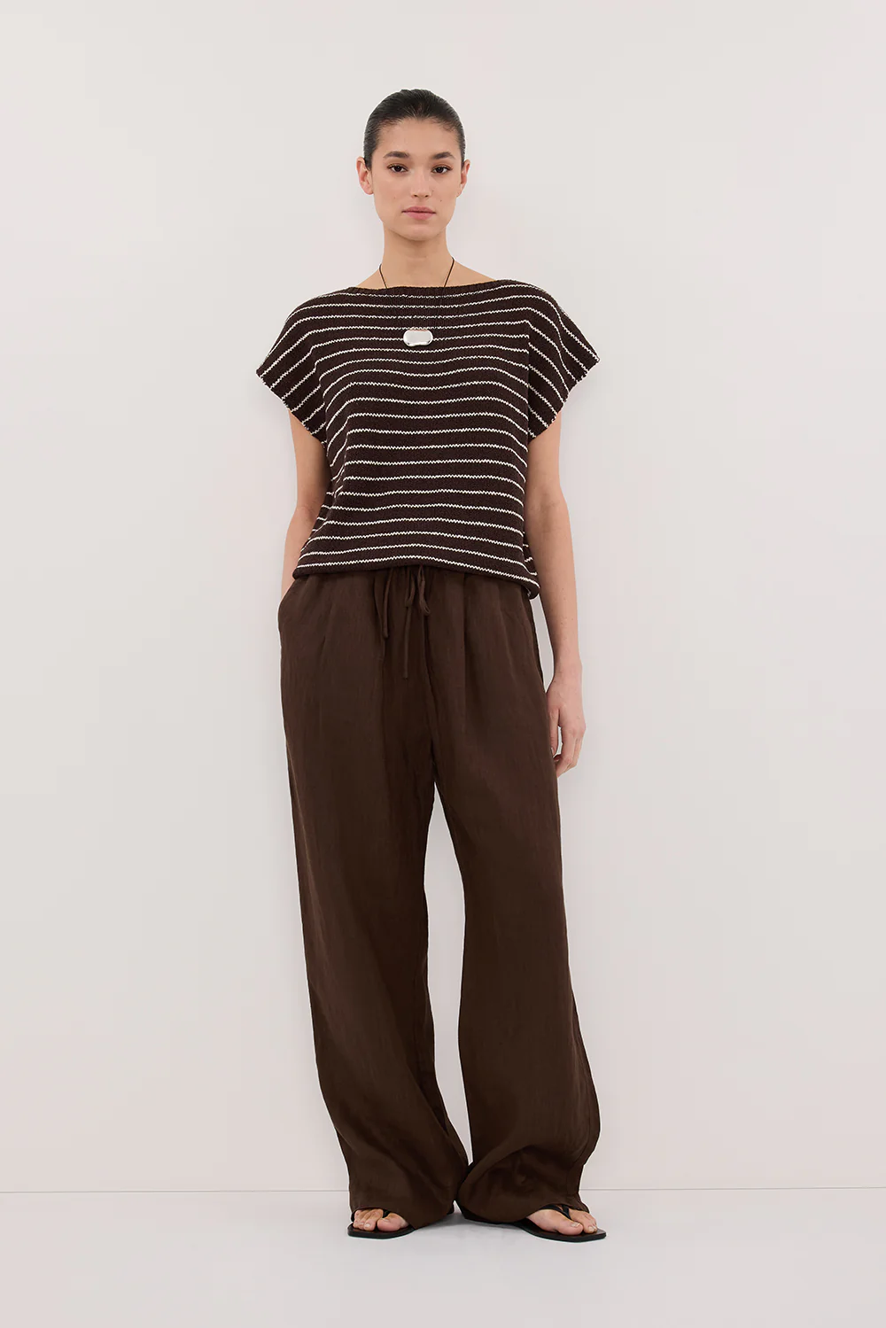 ASPEN CHOC STRIPE KNIT TOP - Image 6