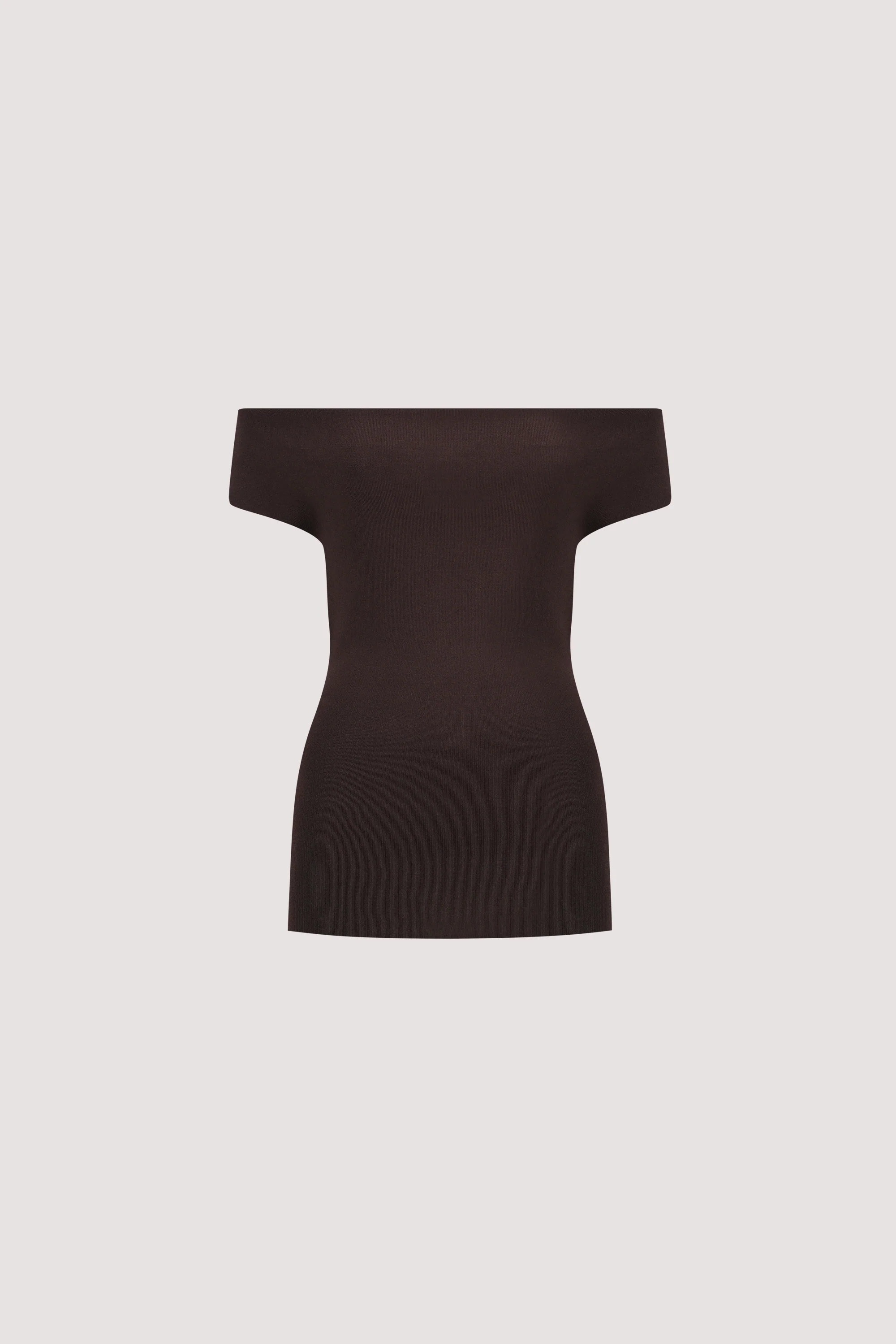 ASTRID BURNT CHOC OFF SHOULDER KNIT TOP - Image 6